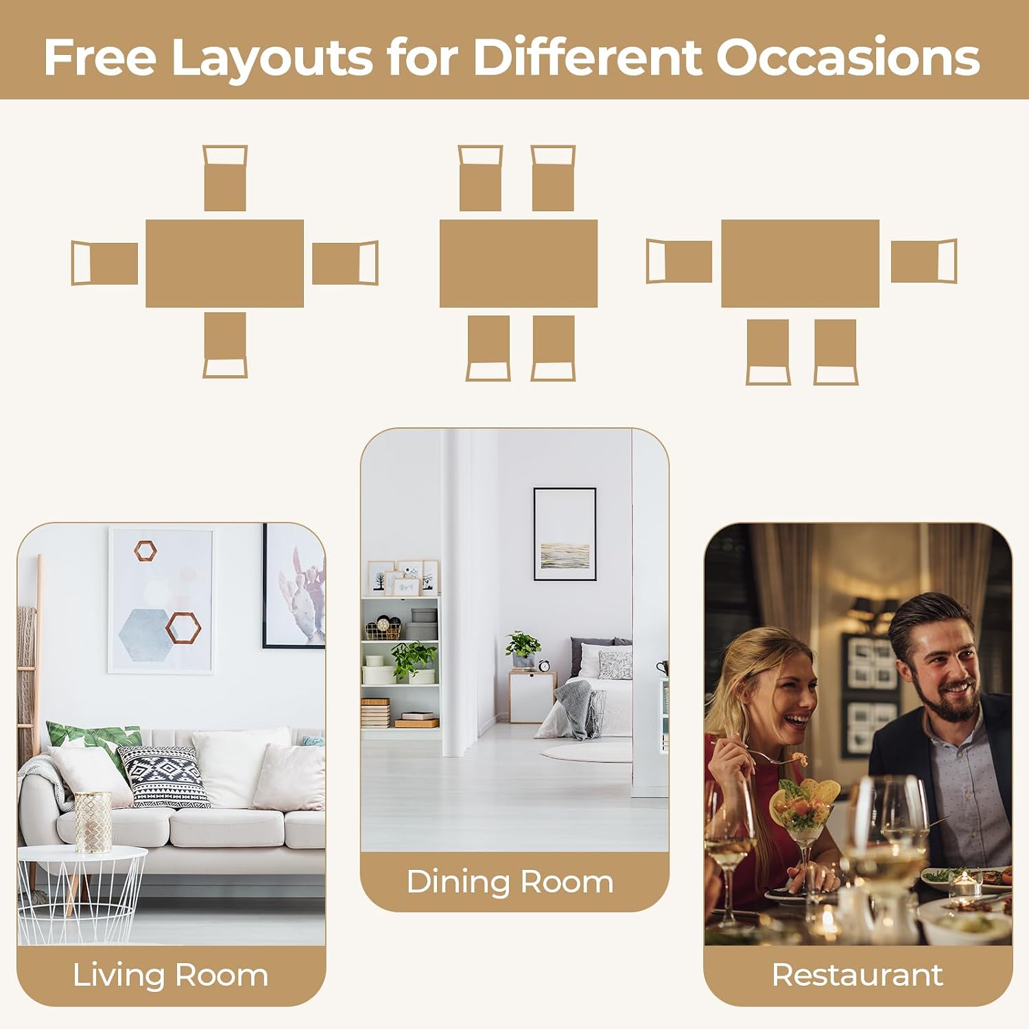 Giantex 5-Piece Dining Table Set for 4, 45' Rectangular Kitchen Table and Chairs Set with Solid Rubber Wood Legs, Space Saving Dinette Set for Small Space, Breakfast Nook, Restaurant (Beige)