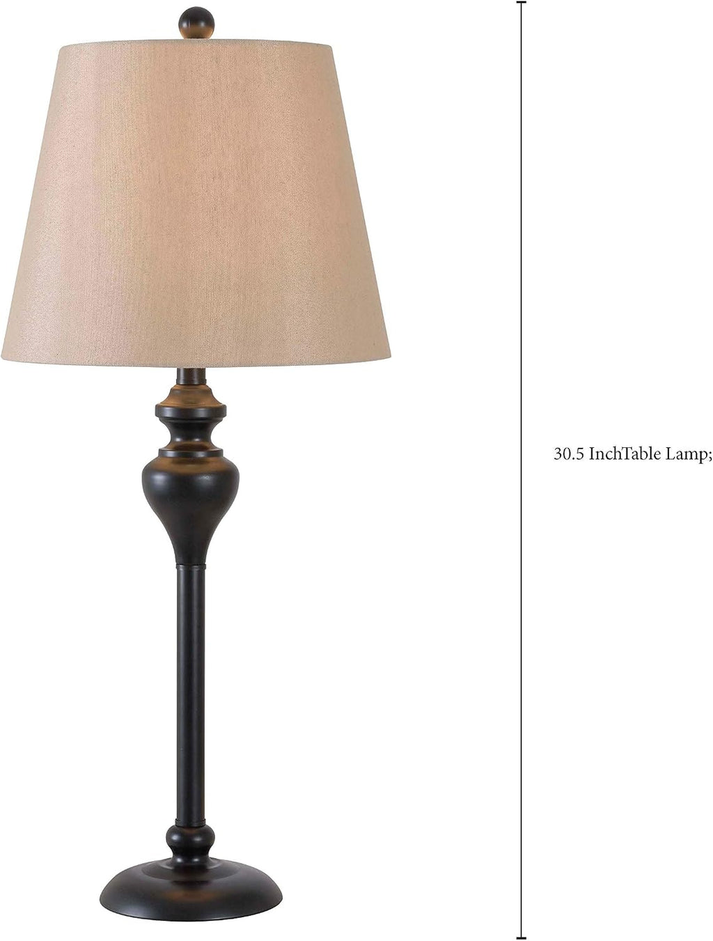 Kenroy Home Charlotte 3-Pack - 2 Table Lamps, 1 Floor Lamp with Oil Rubbed Bronze Finish, Classic Style, 30.5' Height, 13' Width, 13' Depth