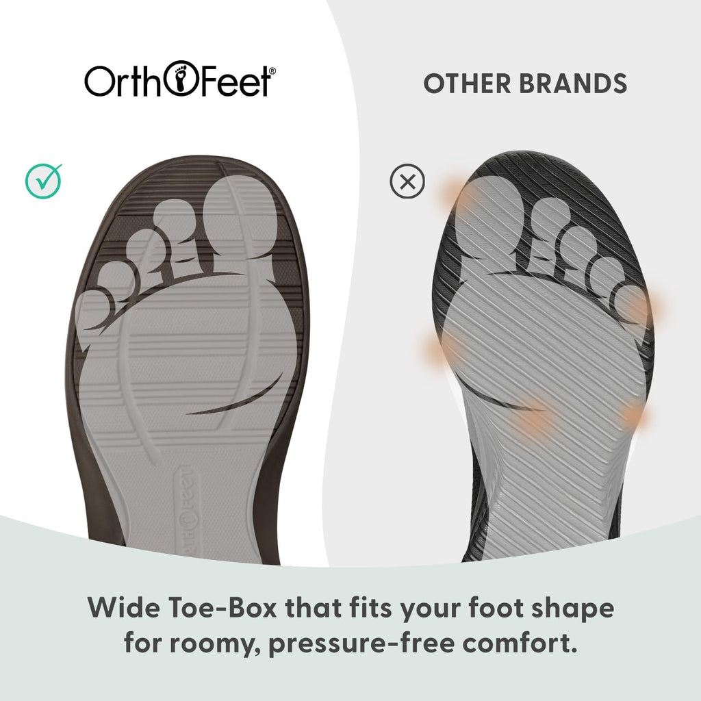 Orthofeet Men's Orthopedic Vito Hands-Free Water-Repellent Faux Fur Lined Slipper