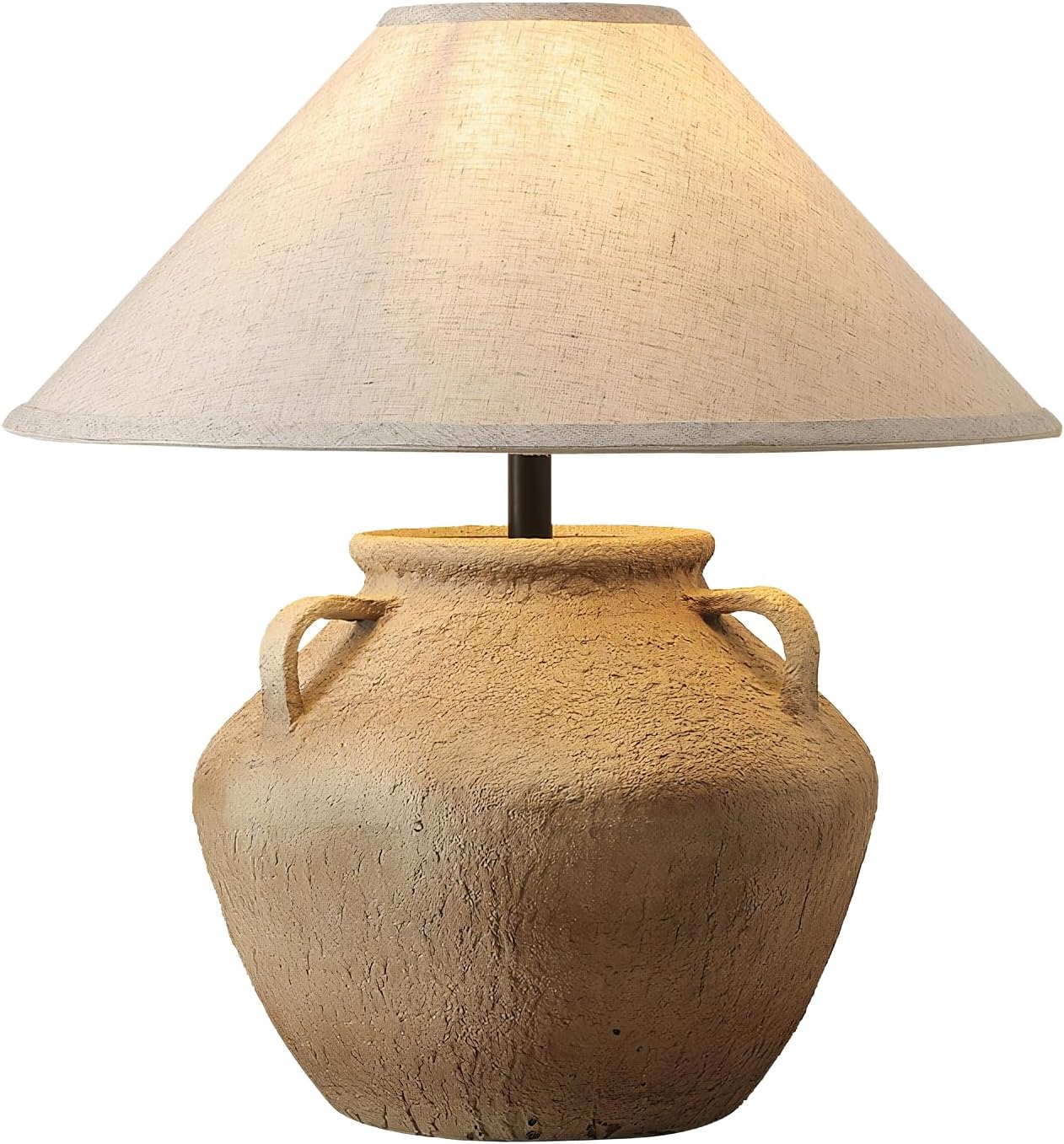 Farmhouse Rustic Table Lamps Rustic Southwestern Table Lamp with Fabric Lampshade Decor Bedside Ceramic Table Lamp for Living Room Bedroom House Nightstand