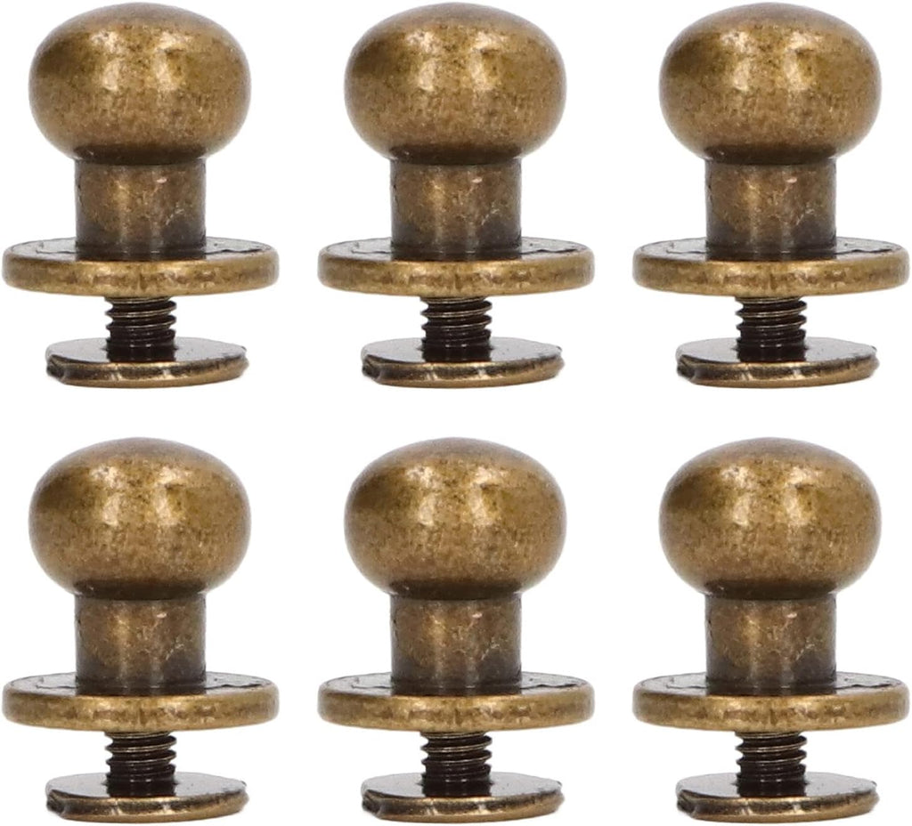 Monk Rivet High Gloss Smoother, Leather Copper Rivet Fastener, 200 Sets Chicago Screws Assortment Set for DIY Clothing Bags, Exquisite Workmanship Metal Nail Rivet Studs with Pure (Bronze)