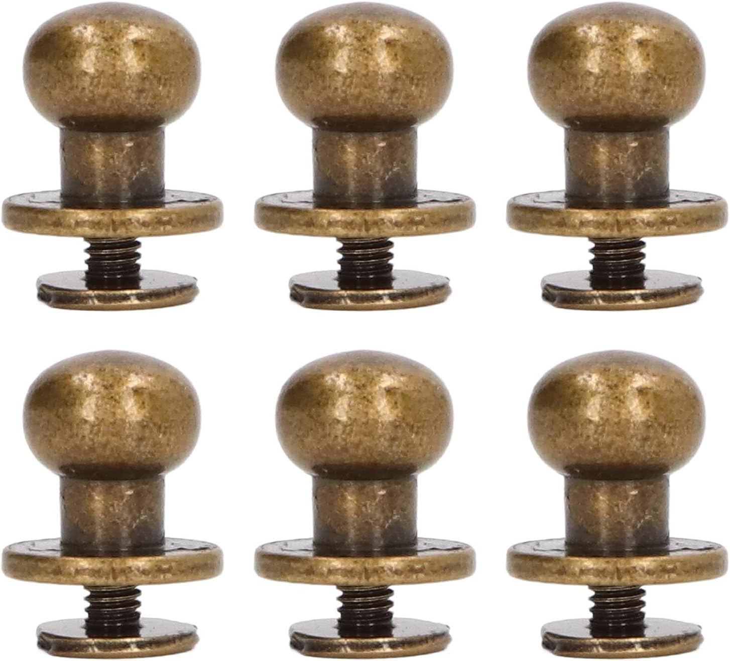 Monk Rivet High Gloss Smoother, Leather Copper Rivet Fastener, 200 Sets Chicago Screws Assortment Set for DIY Clothing Bags, Exquisite Workmanship Metal Nail Rivet Studs with Pure (Bronze)
