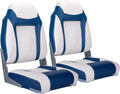 NORTHCAPTAIN S1 Deluxe A Pair of Marine High Back/Low Back Folding Fishing Boat Seat for Fishing, Bass/Jon/Pontoon Boat Chairs, 4 Mounting Screws Included