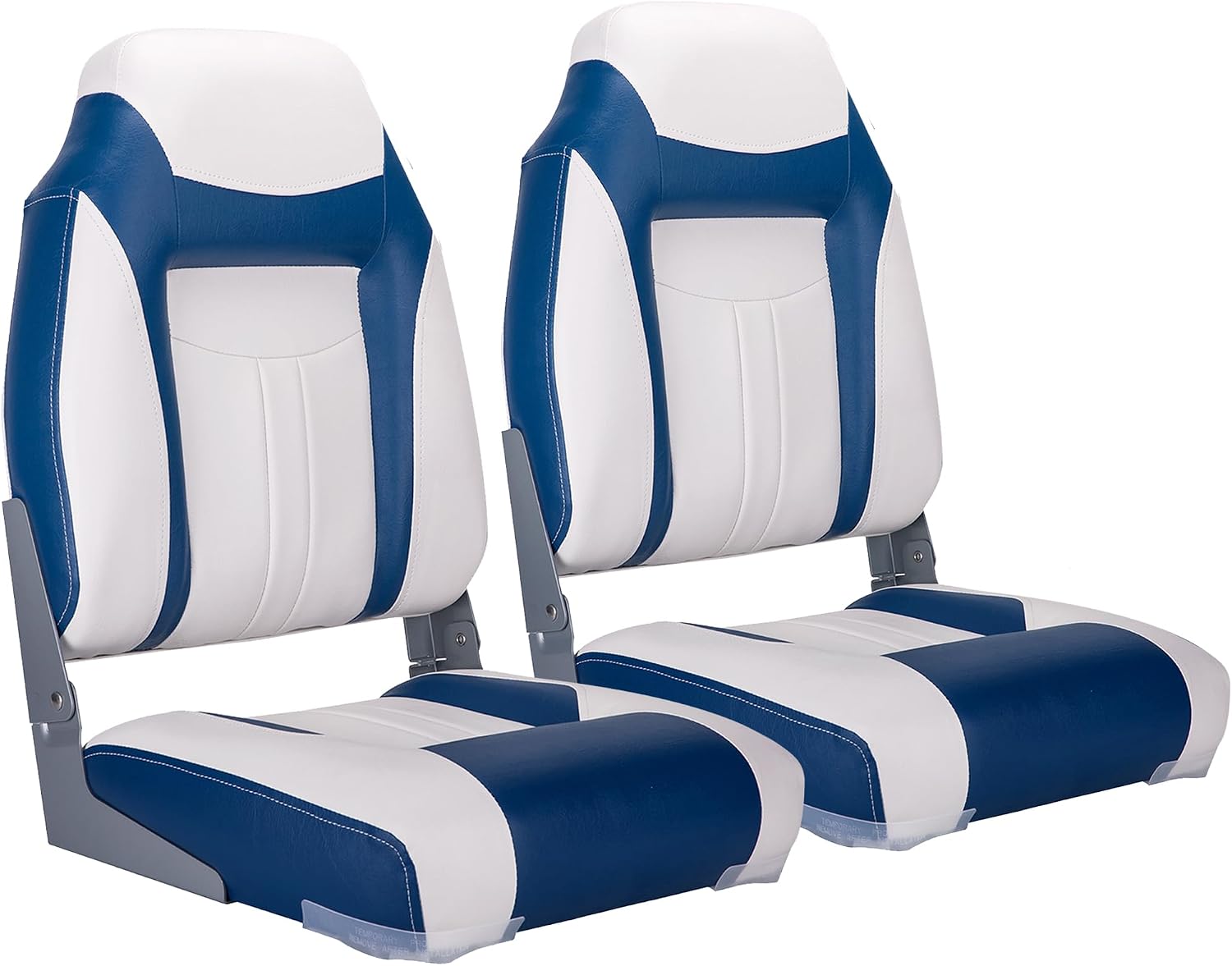 NORTHCAPTAIN S1 Deluxe A Pair of Marine High Back/Low Back Folding Fishing Boat Seat for Fishing, Bass/Jon/Pontoon Boat Chairs, 4 Mounting Screws Included