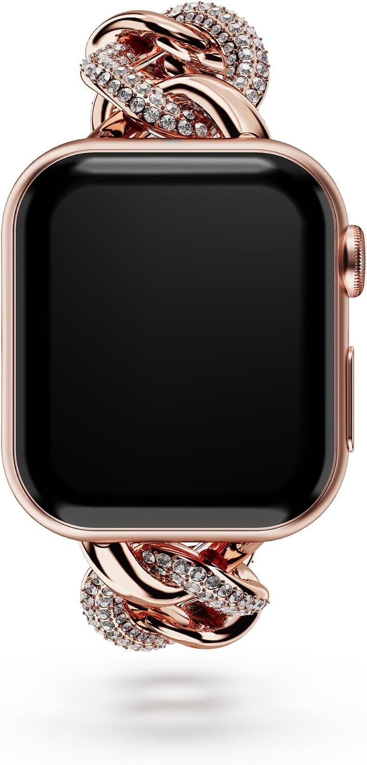 Swarovski Sparkling chain strap, For Apple Watch® 40mm & 41mm, Rose gold tone, Rose gold-tone finish