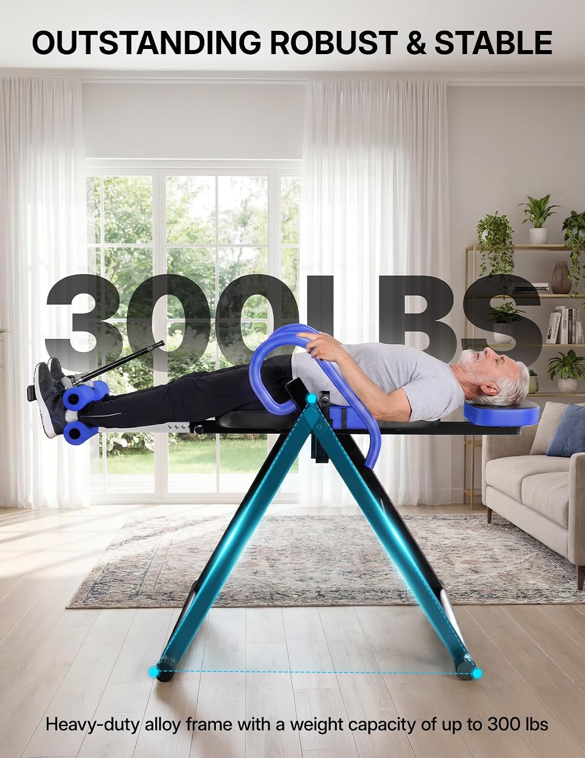 YOLEO Gravity Inversion Table for Back Pain Relief 2026 New Inversion Table w/Lumbar Support Easy to Assemble Back Stretcher Machine 300 lbs
