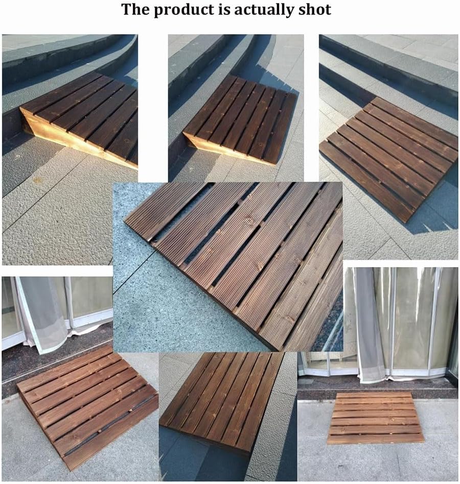 Doorways Wheelchair Ramps - Wood, Wooden Threshold Ramp Multipurpose Kerb Ramps 3.9' Rise, Step Ramp for Scooter Walkers Car Motorcycle(90 * 50 * 10cm)