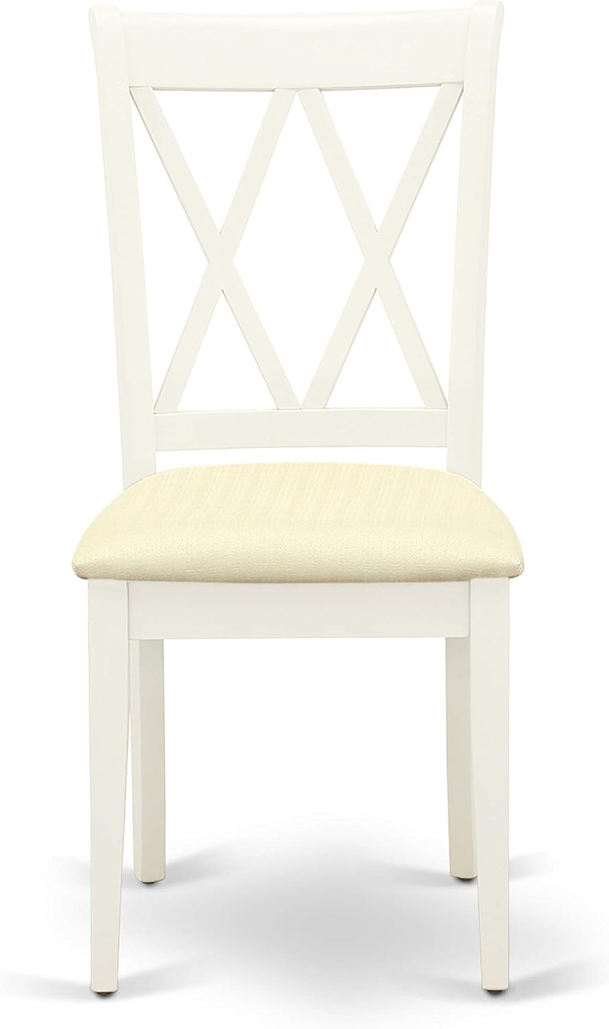 East West Furniture Antique 3-Piece Dining Set with Round Table in Linen White