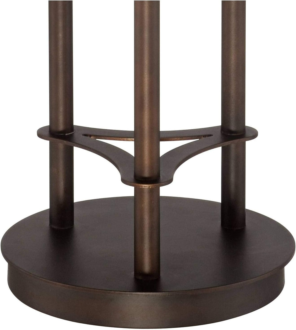 Franklin Iron Works Libby Modern Industrial Rustic Farmhouse Table Lamp 30' Tall Full Size Bronze Metal 3-Light LED Amber Seeded Cylinder Glass for Living Room Bedroom House Bedside Nightstand