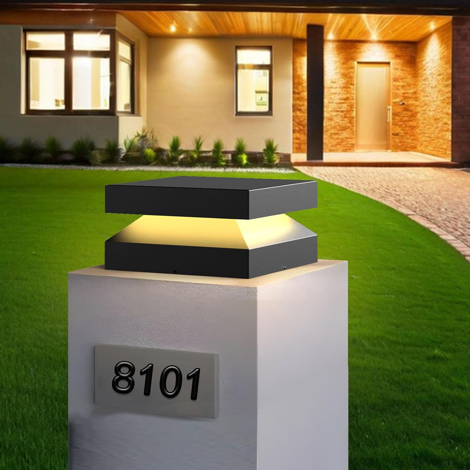 Outdoor Post Lights 10X10 in,Outdoor Column Lights,Outdoor lamp Post,Hard Wired Light,Deck Decorations Outdoor,Modern Post Light for Landscape Garden Access Deck Garden Patio Wall Columns IP54