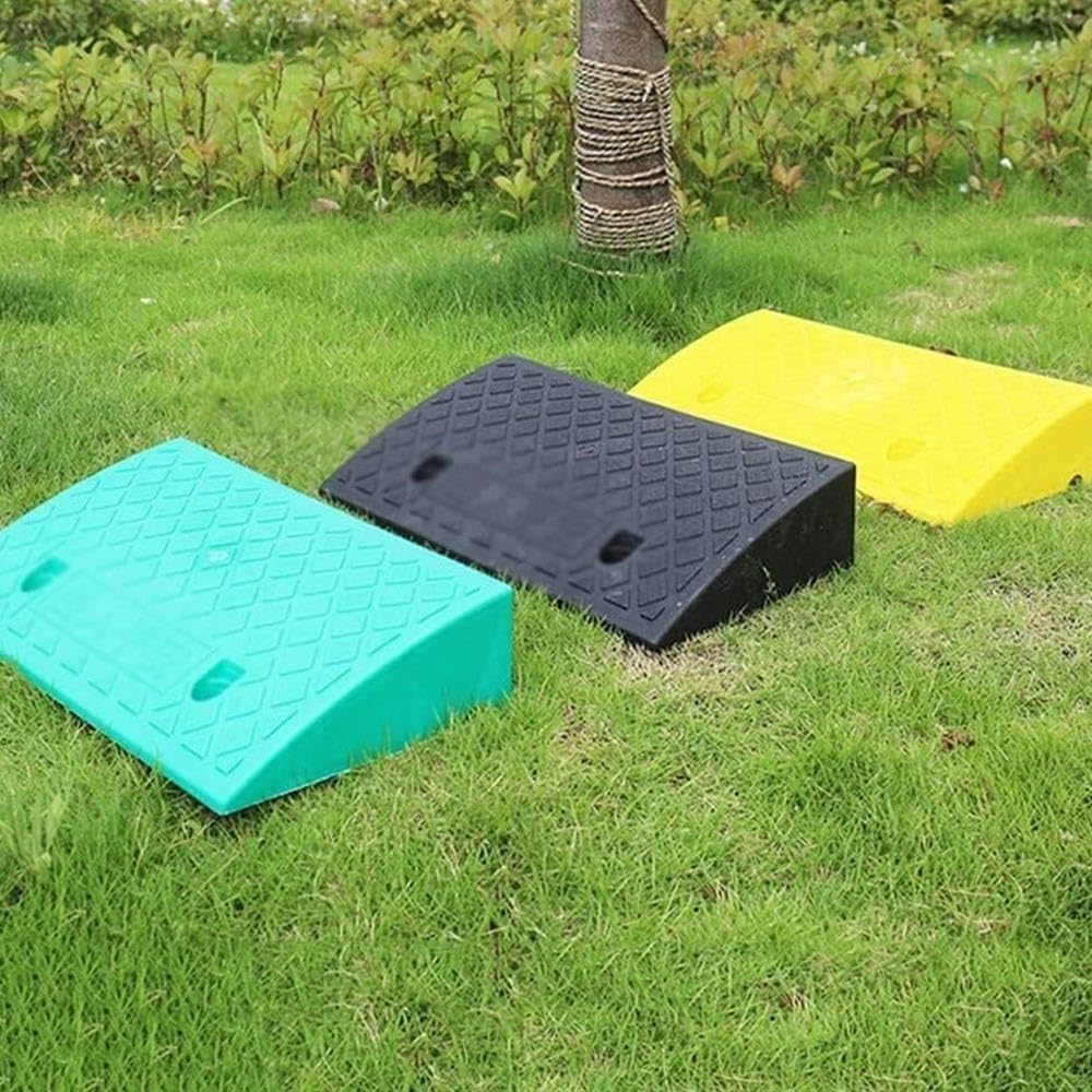 2in/4in/5in Rubber Threshold Ramp - Non-Slip Wheelchair & Vehicle Curb Ramp for Easy Access to Doorways, Stairs(Green,3in)