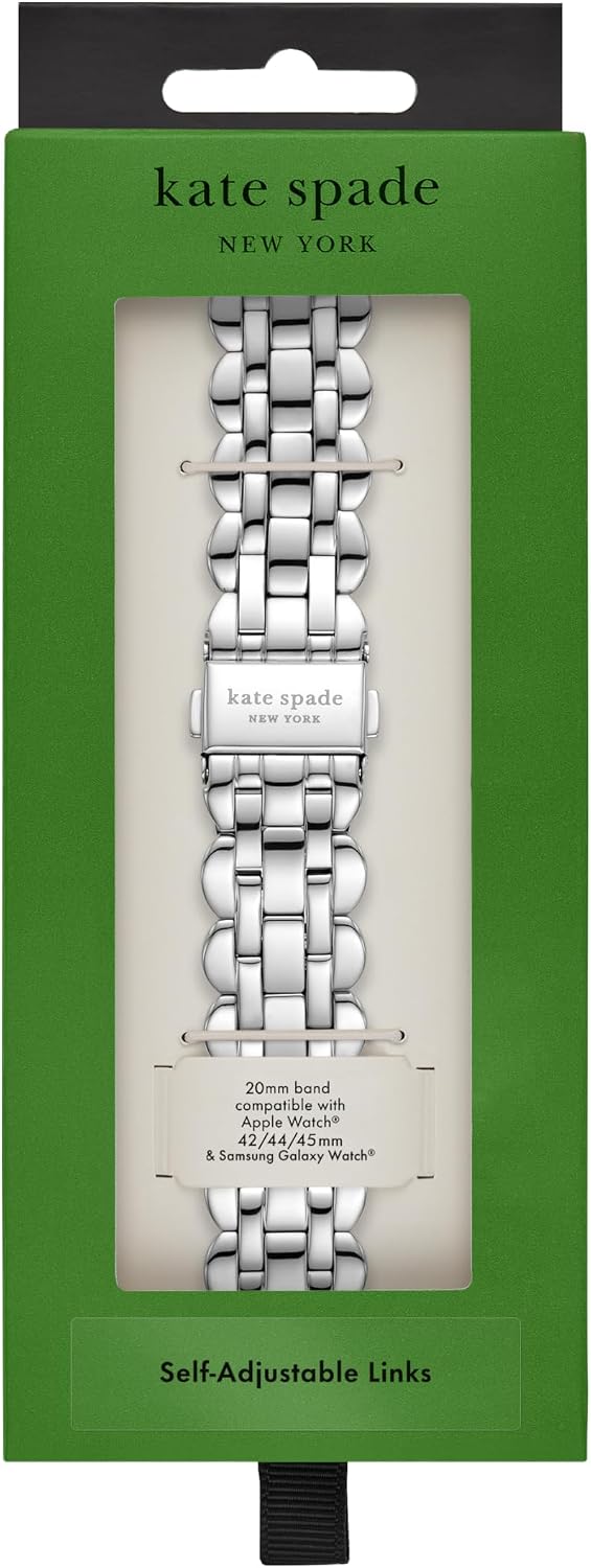 kate spade new york Designer Interchangeable Stainless Steel Band Compatible with Your 38/40/41mm Apple Watch Series 9/8/7/6/5/4/3/2/1/SE