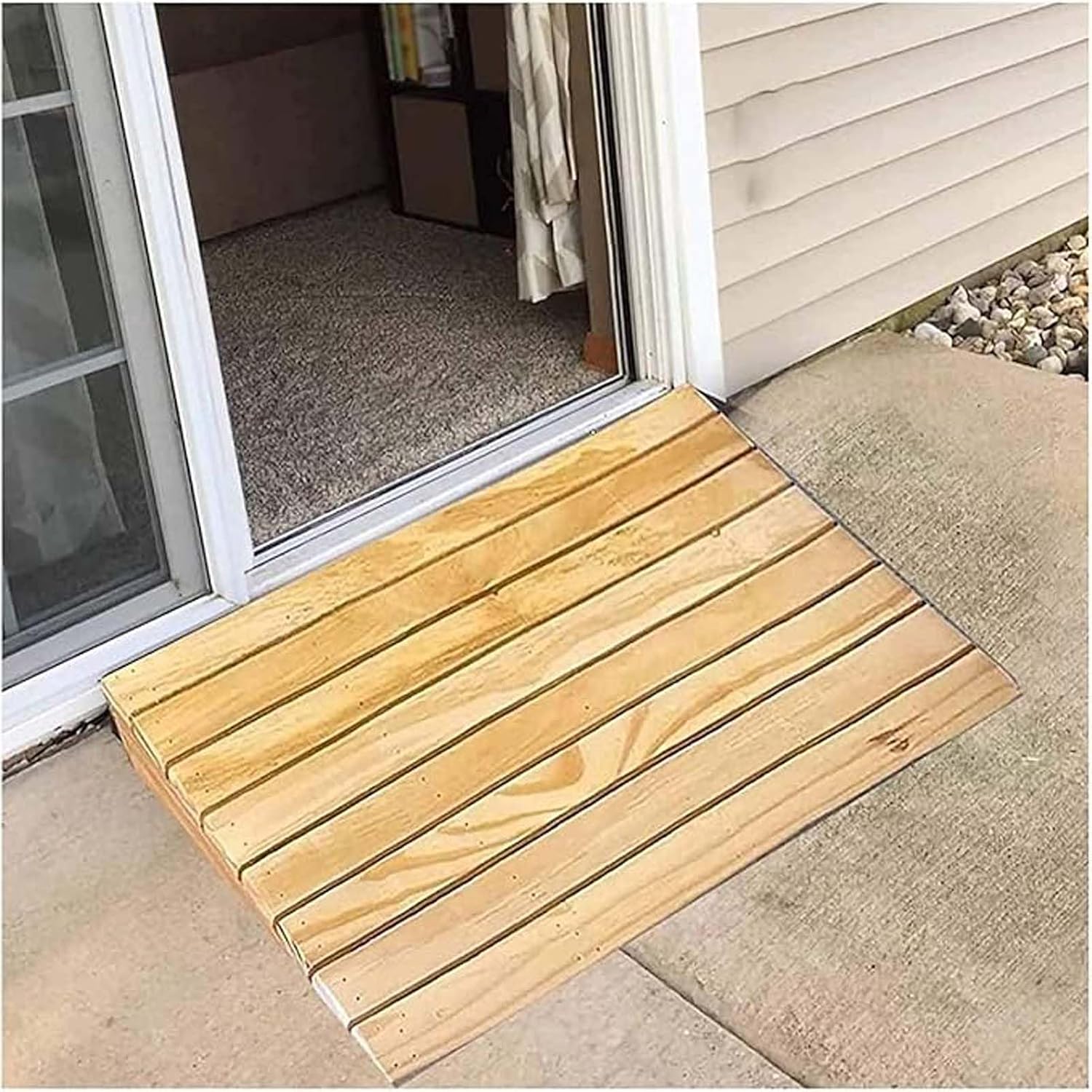 Rise Doorway Ramp 23.6x15.3x6in, Curb Ramps for Driveway, Wooden Threshold Ramps for Doorways, Easily Carried, for Walkers/wheelchairs/Walker/Bicycles/Electric Vehicles