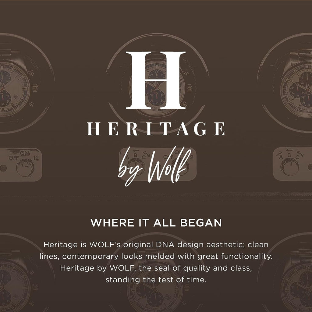 WOLF Heritage Safe Deposit, Black - Seven Jewelry Compartments, One Ring Roll & One Watch Compartment - Includes Lock & Key