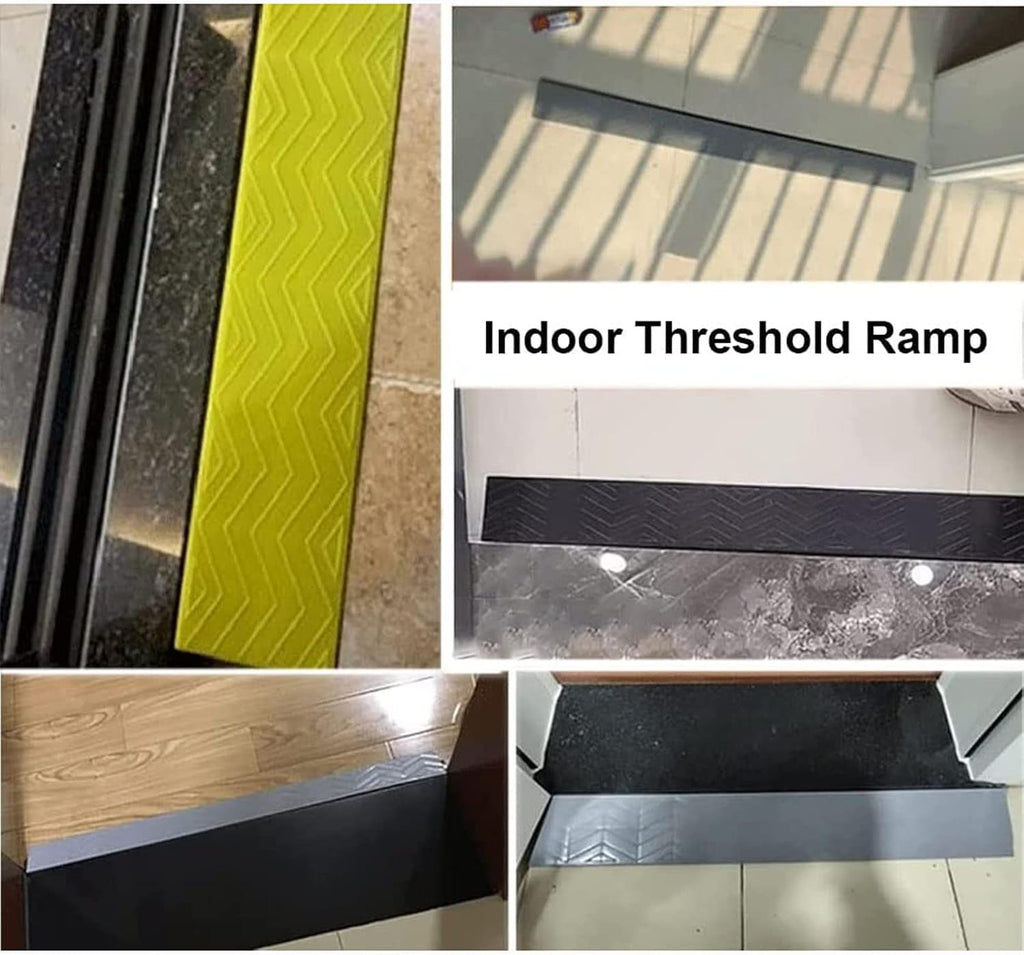 Threshold Ramps for Wheelchairs for Home, Portable Doorways Ramps Indoor Non-Slip Plastic Curb Ramp for Entry Indoor/Outdoor,Yellow-39.4 * 2.8 * 0.4in