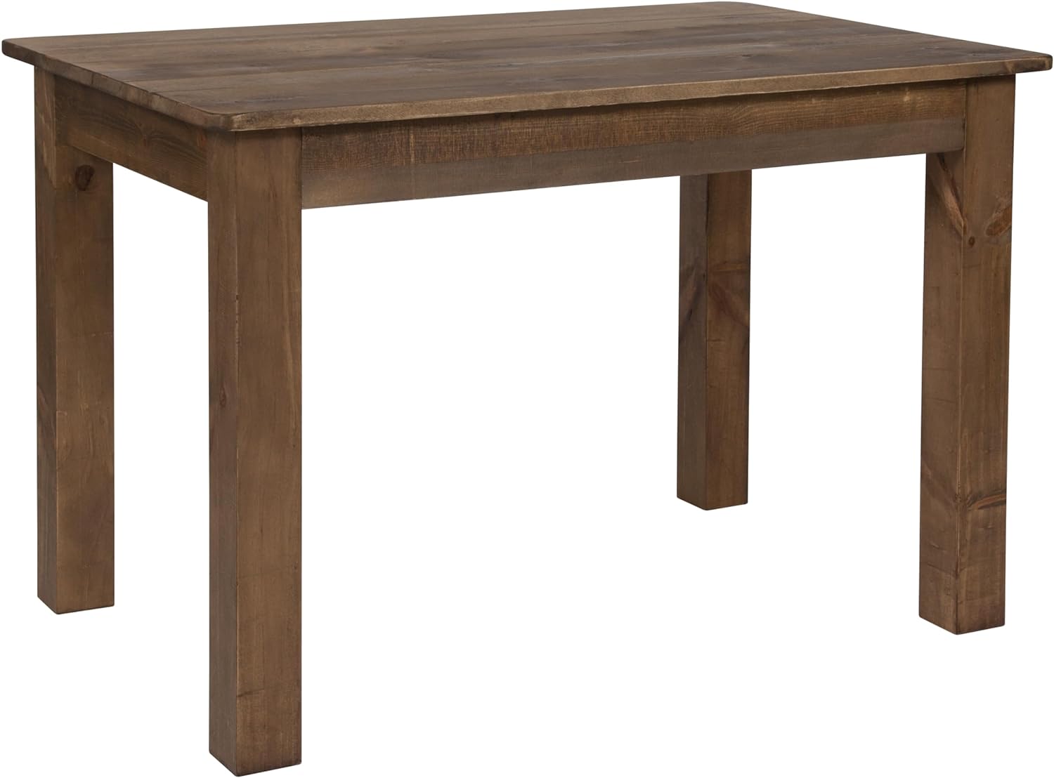 Merrick Lane Jessamine 46' x 30' Rectangular Rustic Solid Pine Farm Dining Table, Antique Farmhouse Wooden Dining Table for Kitchens and Parties, Antique Rustic