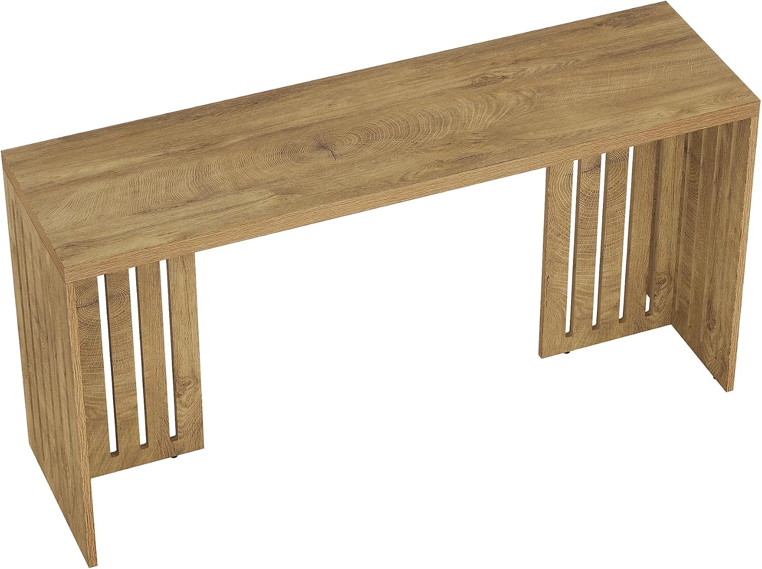 Tribesigns Bar Table, 63-Inch Counter Height Pub Table, Industrial Bar Height Table, Rectangular High Top Kitchen & Dining Counter Tables with Louvered Base for Narrow Space, Natural