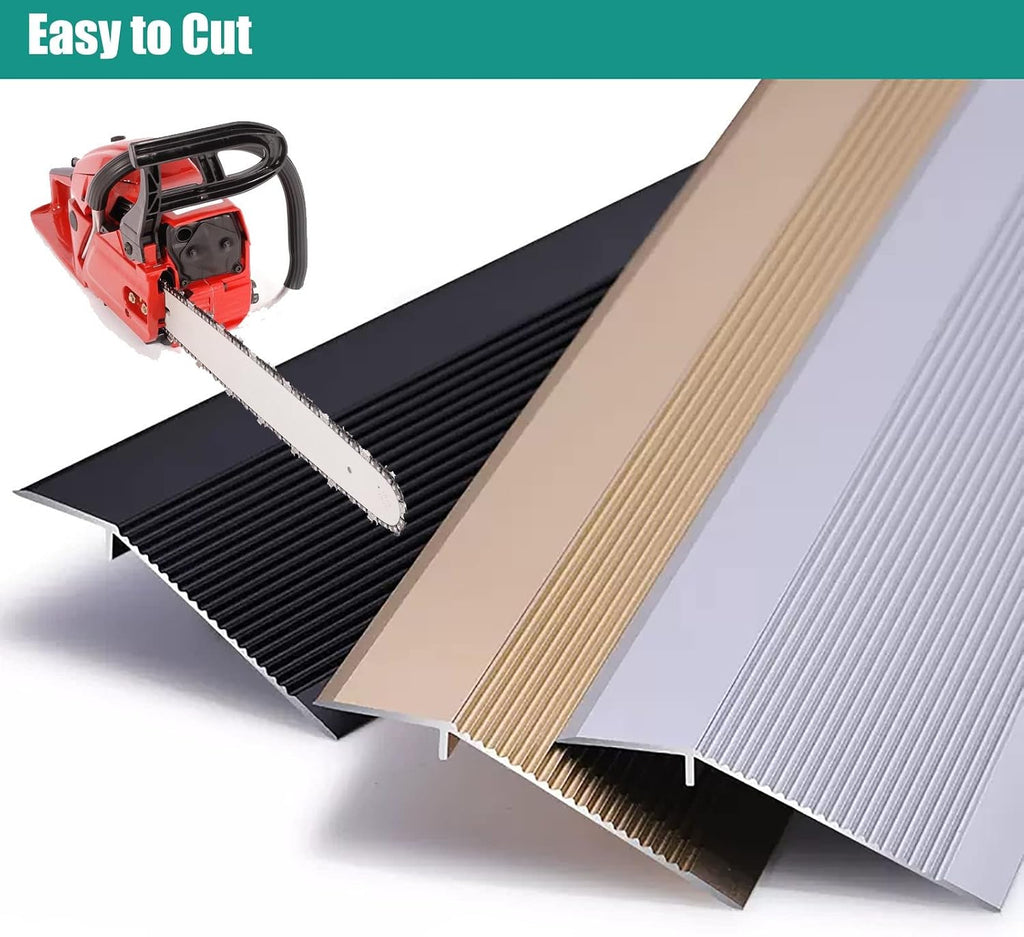 Extra Wide 4inch Floor Transition Strip For High Drop Threshold, Commercial Aluminum Non Slip Reducers Floor Edge Trim for Wood to Tile/ Laminate, 90-175cm Long ( Color : Dark red , Size : 105cm/41.3i