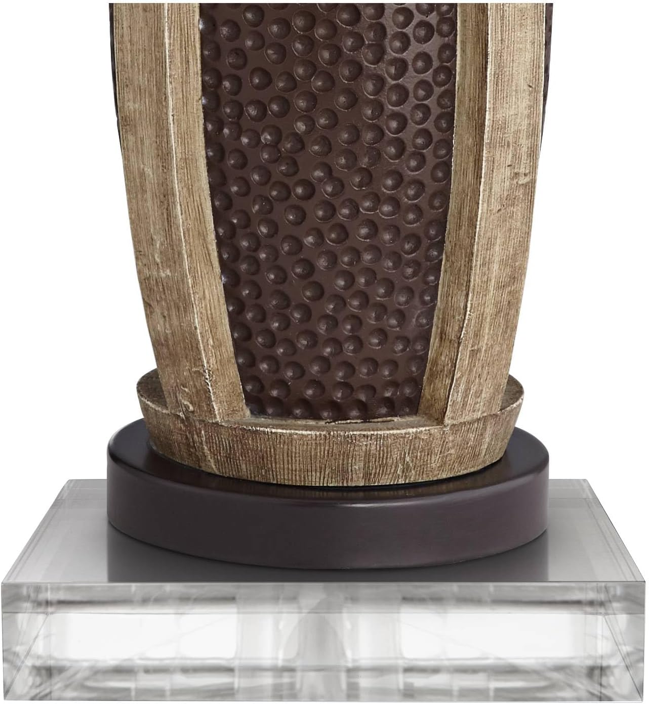 John Timberland Parker Industrial Rustic Table Lamps 30' Tall Set of 2 with Square Risers USB Charging Port Hammered Bronze Wood Oatmeal Drum Shade for Living Room Bedroom House Bedside Home
