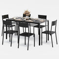 Gizoon Dining Table Set for 6 with Chairs, 7-Piece Kitchen Table Set for Small Space, Apartment, Kitchen, Dining Room, Space-Saving
