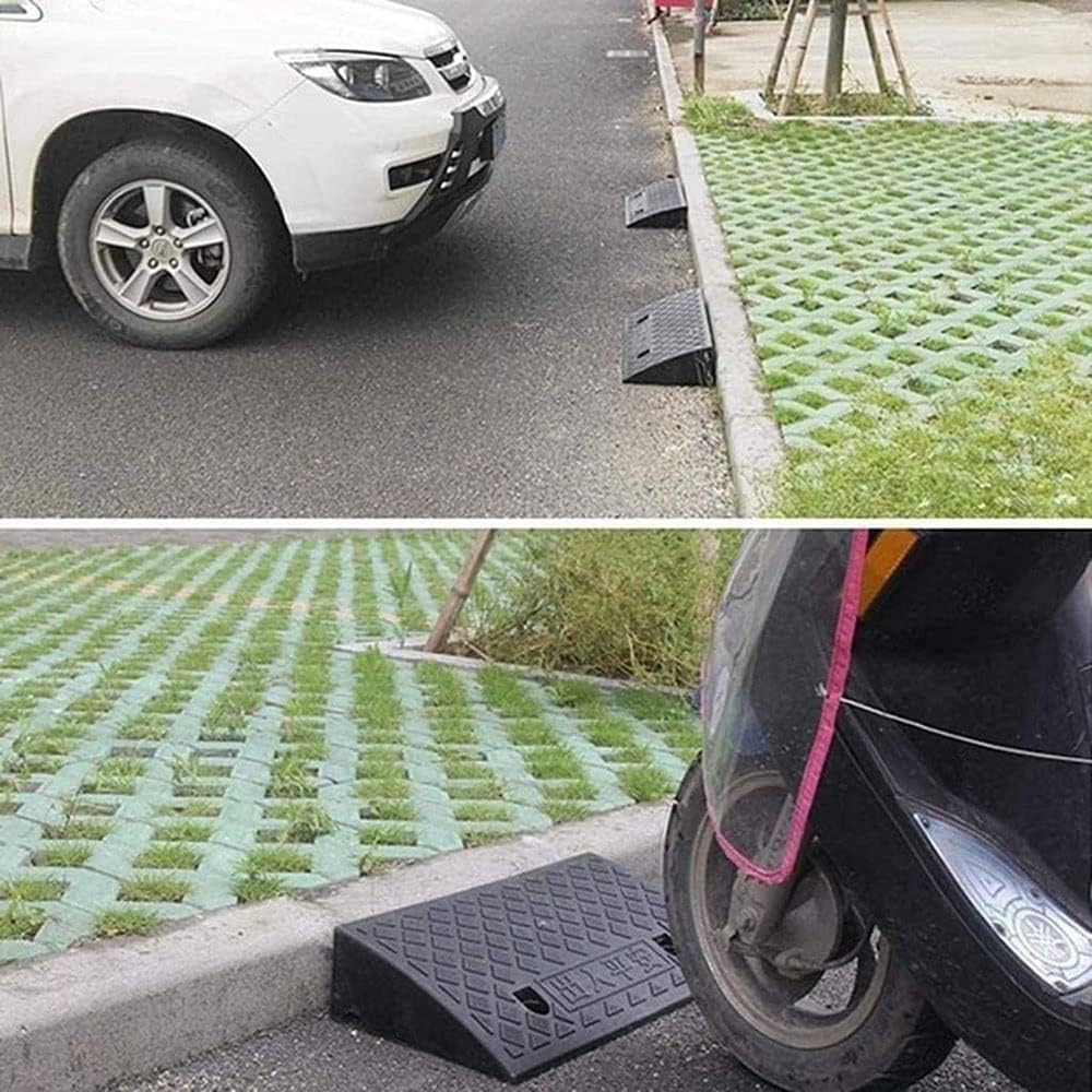 2 PCS Portable Driveway Curb Ramps for Cars Doorways Threshold Ramps 1in 2in 3in 4in 5in 6in 7in Rise Step Ramp for Wheelchairs Bikes Scooter(50 * 38 * 16cm)