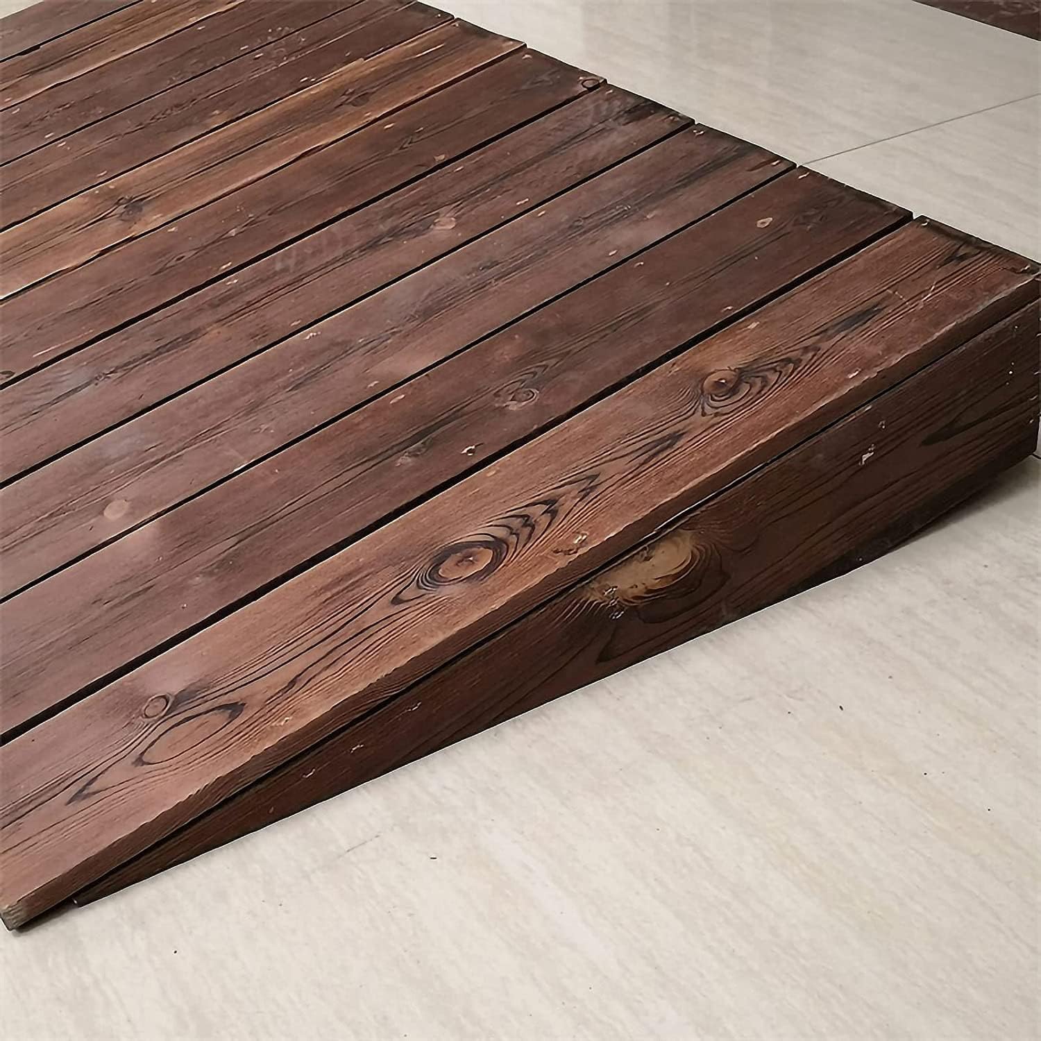 Handicap Ramps Solid Wood Threshold Ramp Anti-Slip Surface Wheelchair Ramp Scooter Ramp for Doorway Entry Portable Handicap Ramps Sturdy