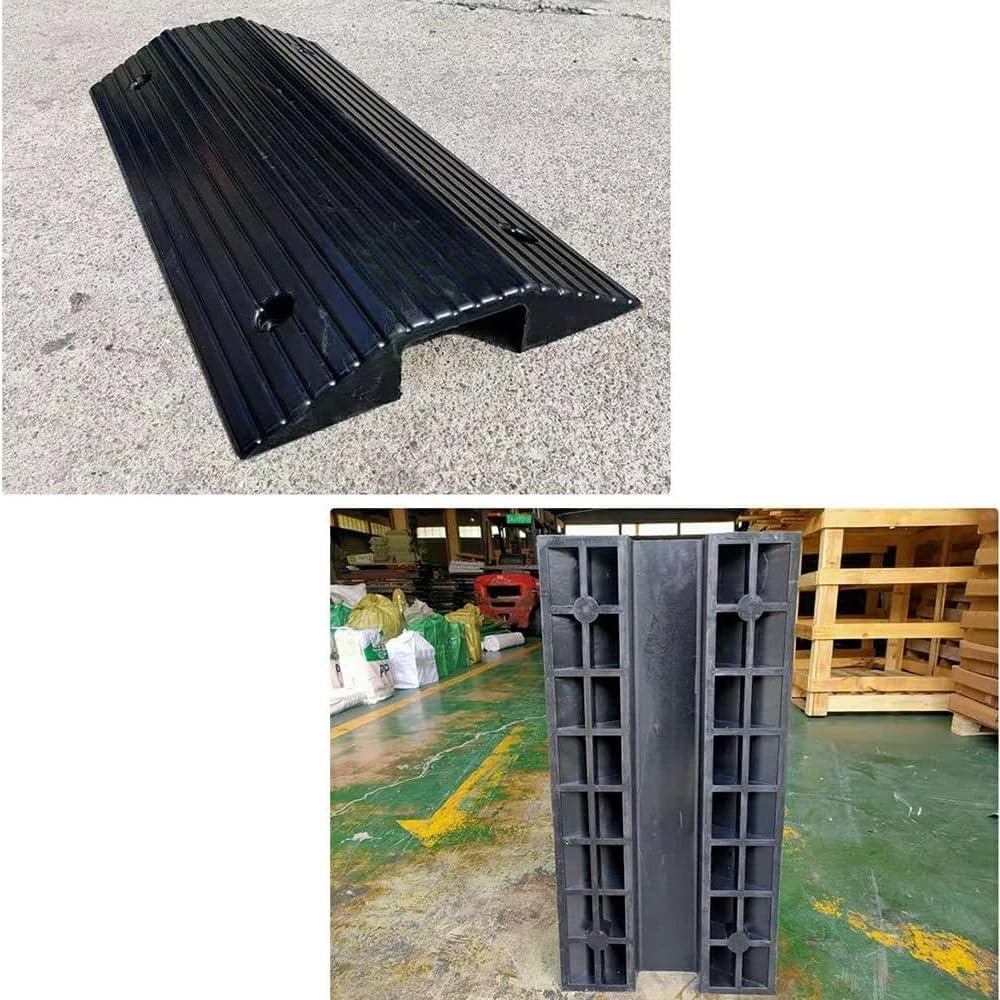 Heavy Duty Rubber Curb Ramp 3 Inch Rise Bridge Ramp Non-Slip Threshold Ramp for Doorways Rubber Entry Ramps for Doorways Wheelchair Walkers