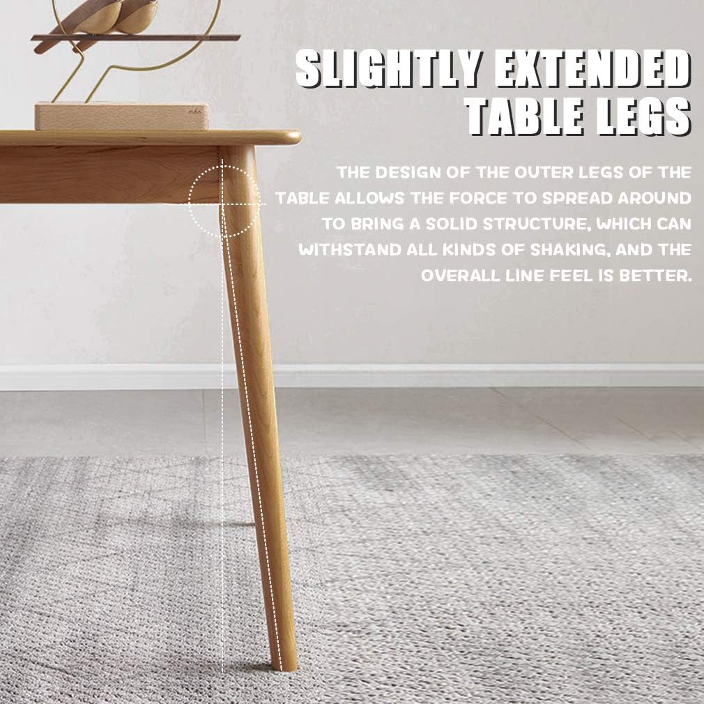 47' Dining Table Kitchen Table Dining Room Table Small Kitchen Table for Small Spaces Table Modern Home Furniture Dinner Table Rectangular (Natural)