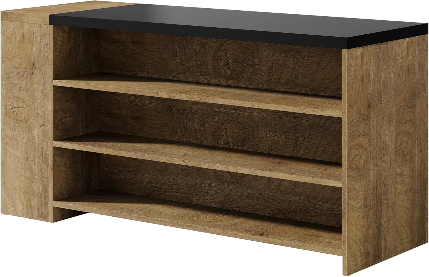 Tribesigns 55' Kitchen Island with Storage, Farmhouse 5-Tier Stationary Island Table with 5 Shelves, Wood Coffee Bar Table Storage Cabinet with Large Countertop for Kitchen, Vintage Brown
