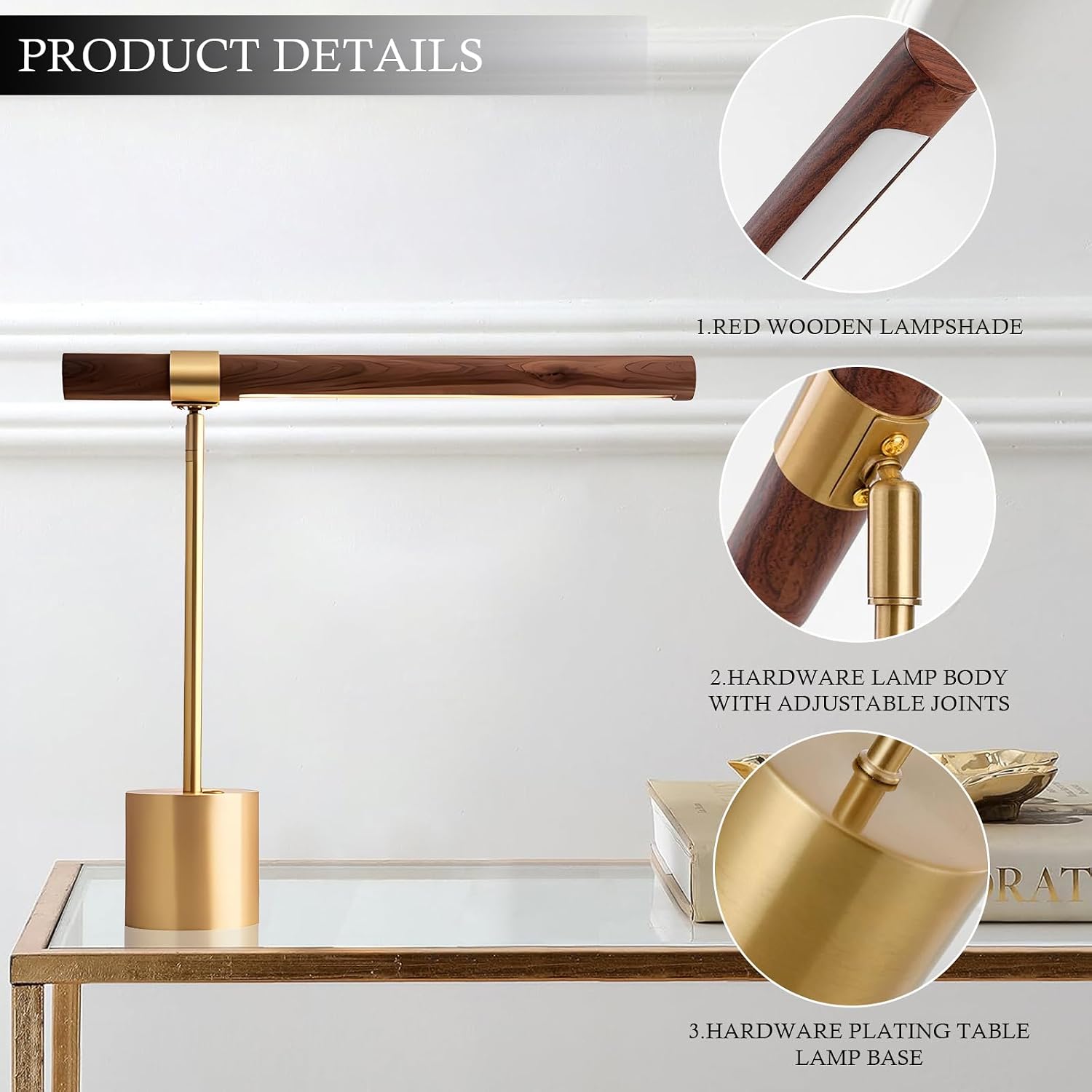 LED Desk Lamp Adjustable Brightness Eye-Caring Study Light for Office Reading Working Bedroom Nightstand Dormitory Computer Desk Task Lighting