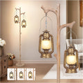 Scenekoy Vintage 68' Tall Floor Lamp with Lanterns, Retro Standing Lamp Tree Trunk Finish & Resin Body, Rustic Dimmable Corner Lamp Stand Up Light with Bulb Prefer for Living Room Bedroom Home Decor