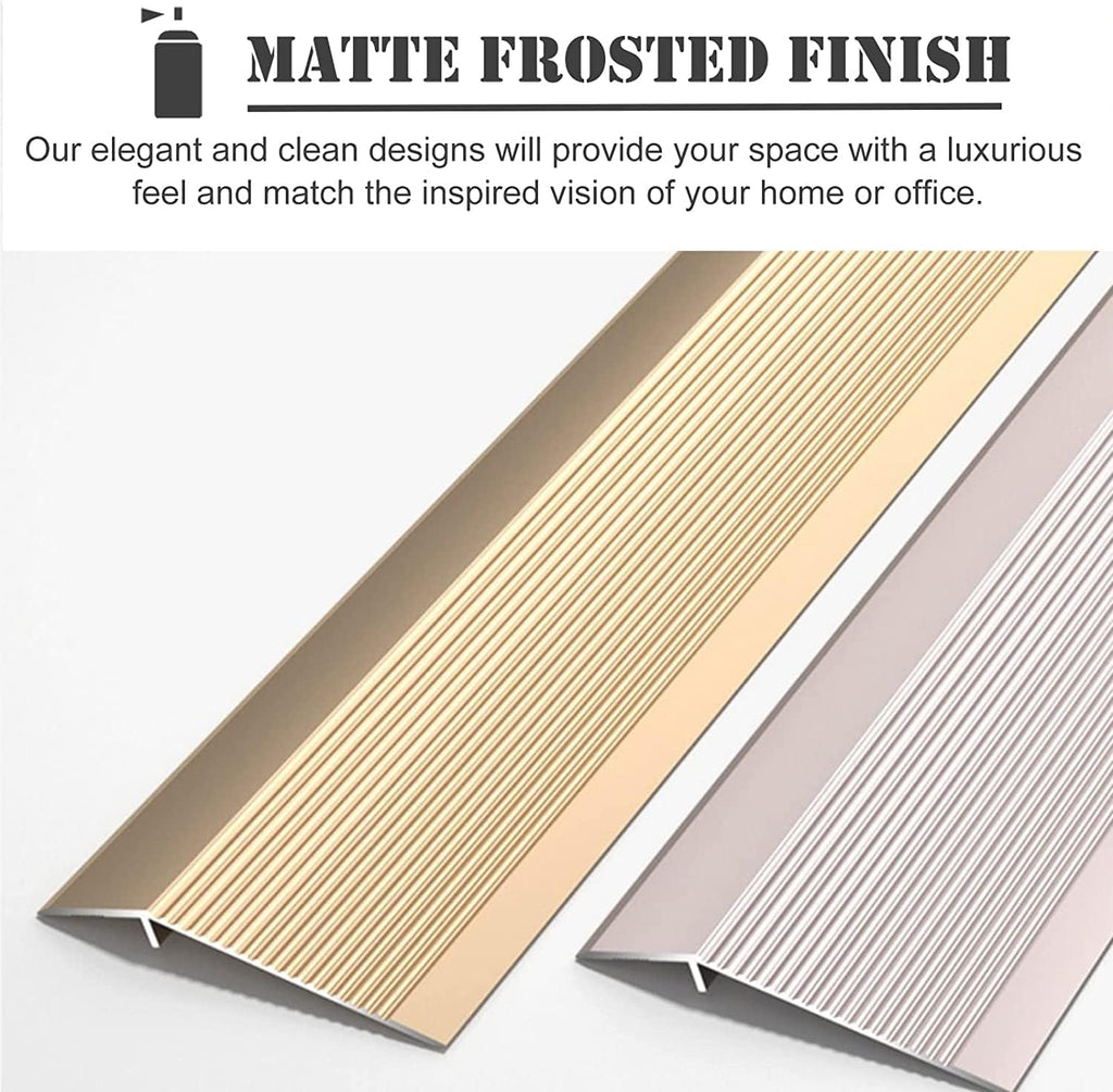 Carpet edging Floor Transition Strip Walker Entry Ramp,Transition Strip Extra Wide 4' Floor Transition Strip Heavy Duty Aluminum Threshold Strip,Vinyl/Tile/Wood/Laminate Edge Trim Strip,For Different