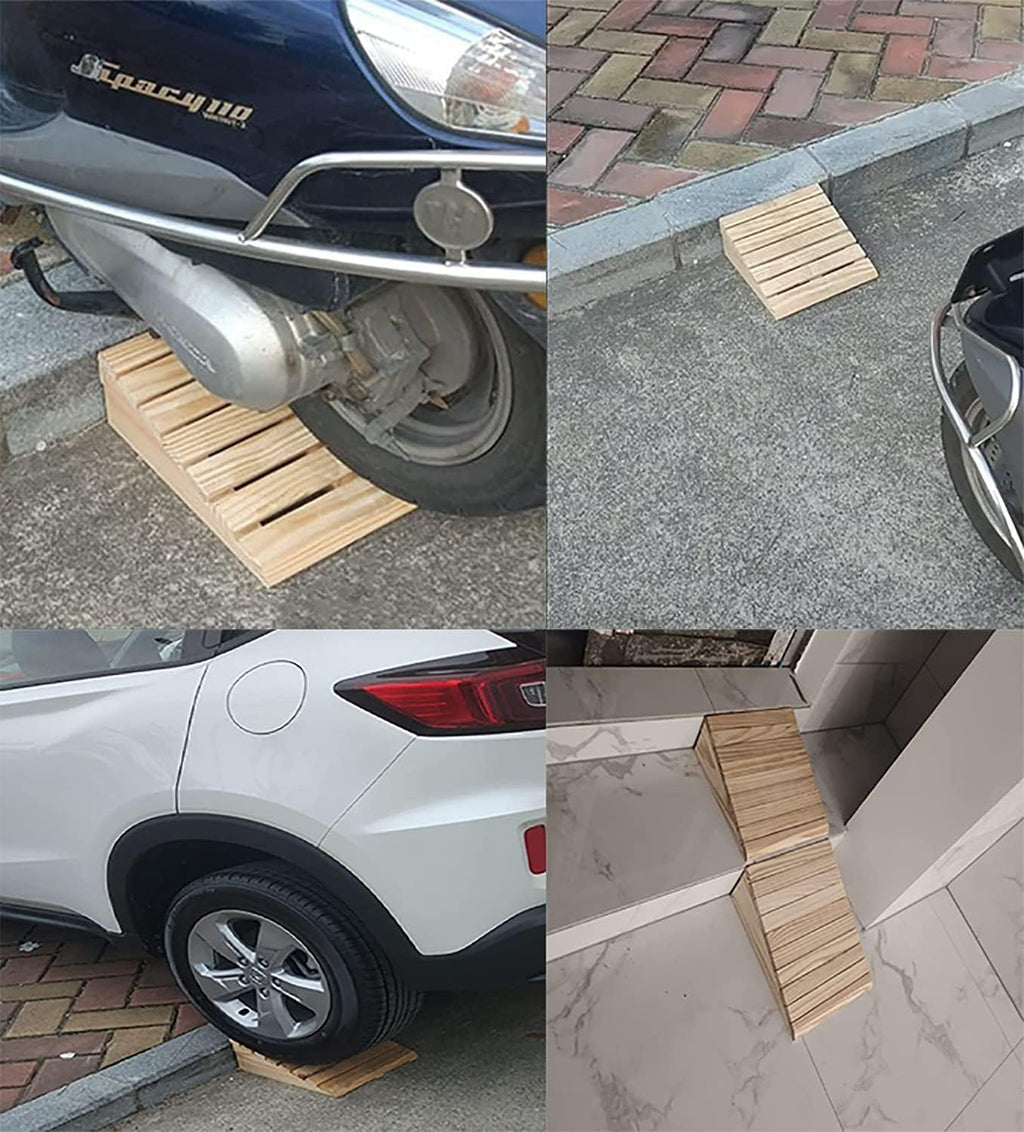 Handicap Ramps Heavy Duty Solid Wood Wheelchair Ramp Non-Slip Threshold Ramp Home Entrance Doorway Scooter Ramp for Car Handicap Ramps Sturdy