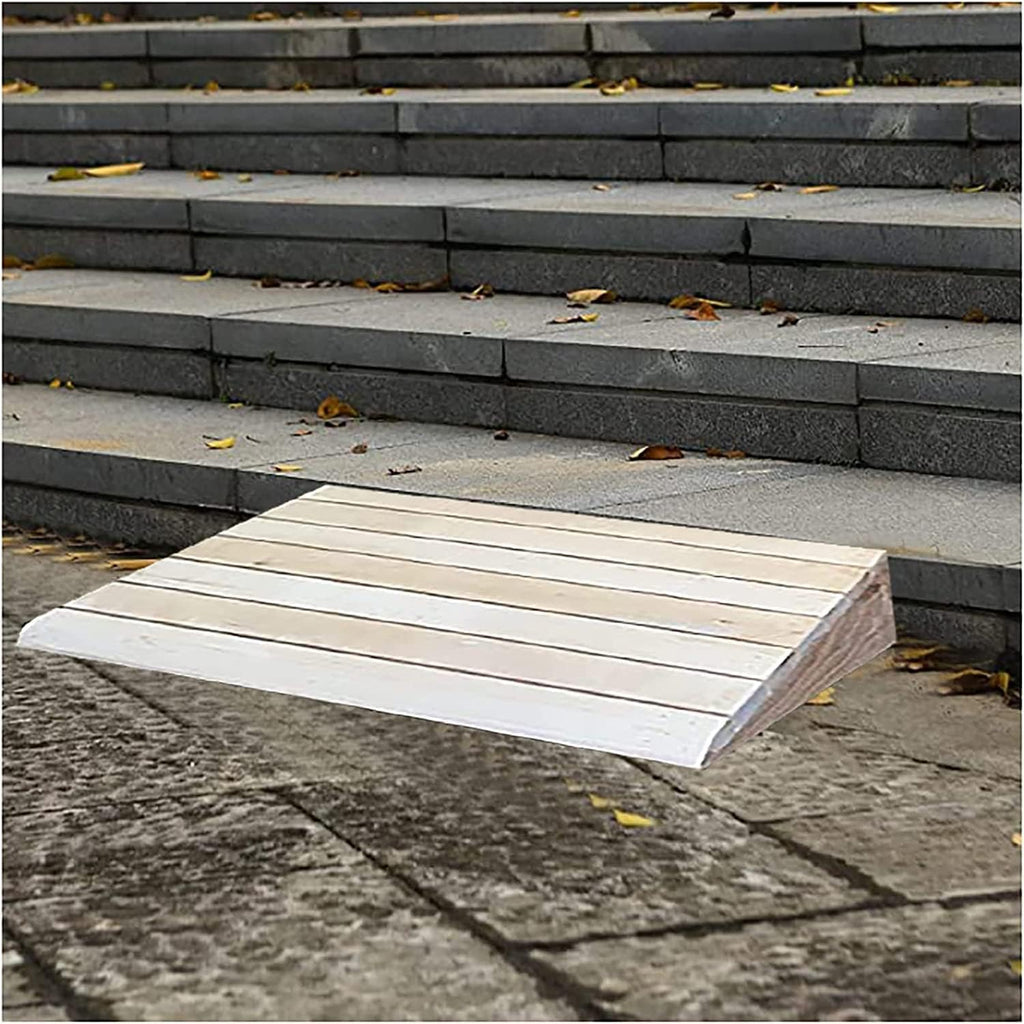 Wooden Threshold Transition Ramp for Walkers Motorcycle, Outdoor Step Stairs Doorway Ramp, Non Slip Curb Ramp (Size : 80x50x20cm/31.5x19.7x8in)