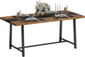 HOMCOM Industrial Dining Table for 8 People, 70.9' Long Rectangular Kitchen Table with Large Tabletop and Steel Legs for Dining Room, Rustic Brown