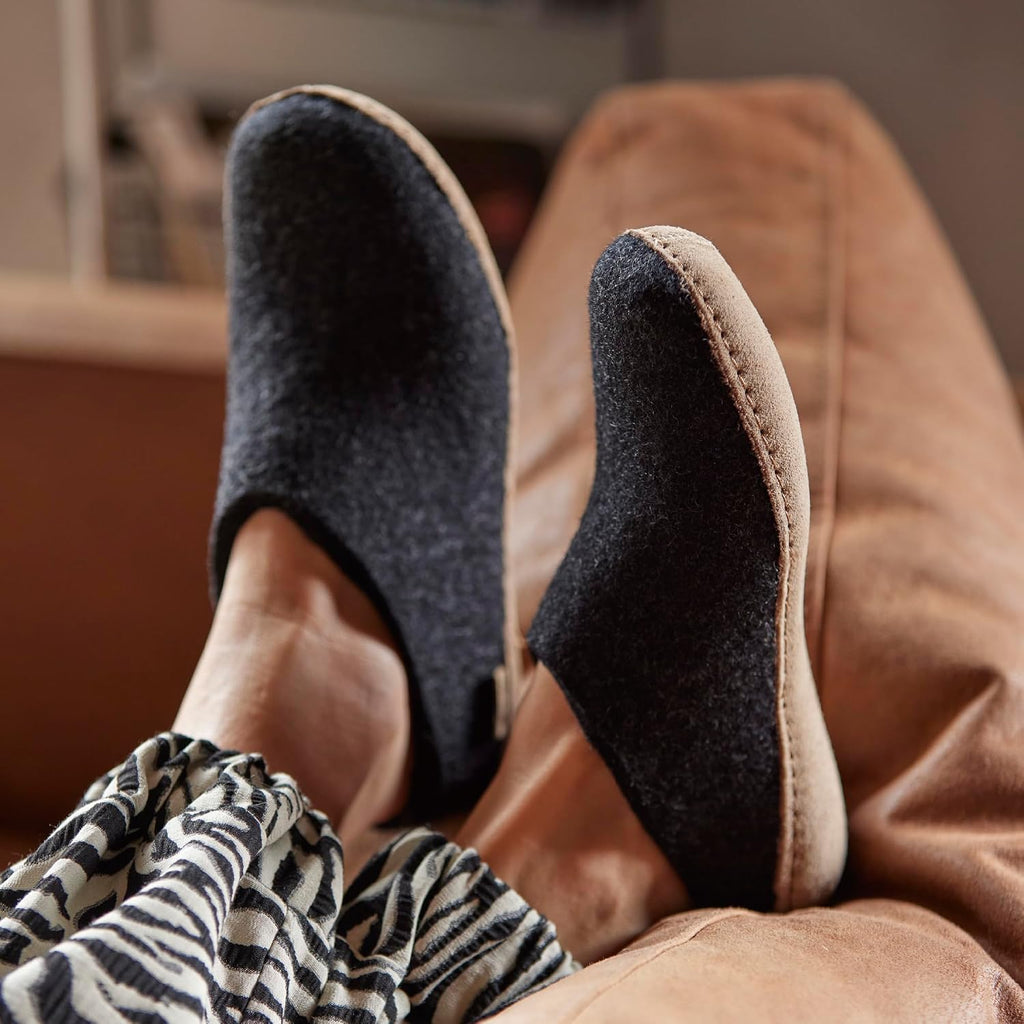 Glerups 100% quality wool mix Slipper with leather sole - Unisex Slip-on