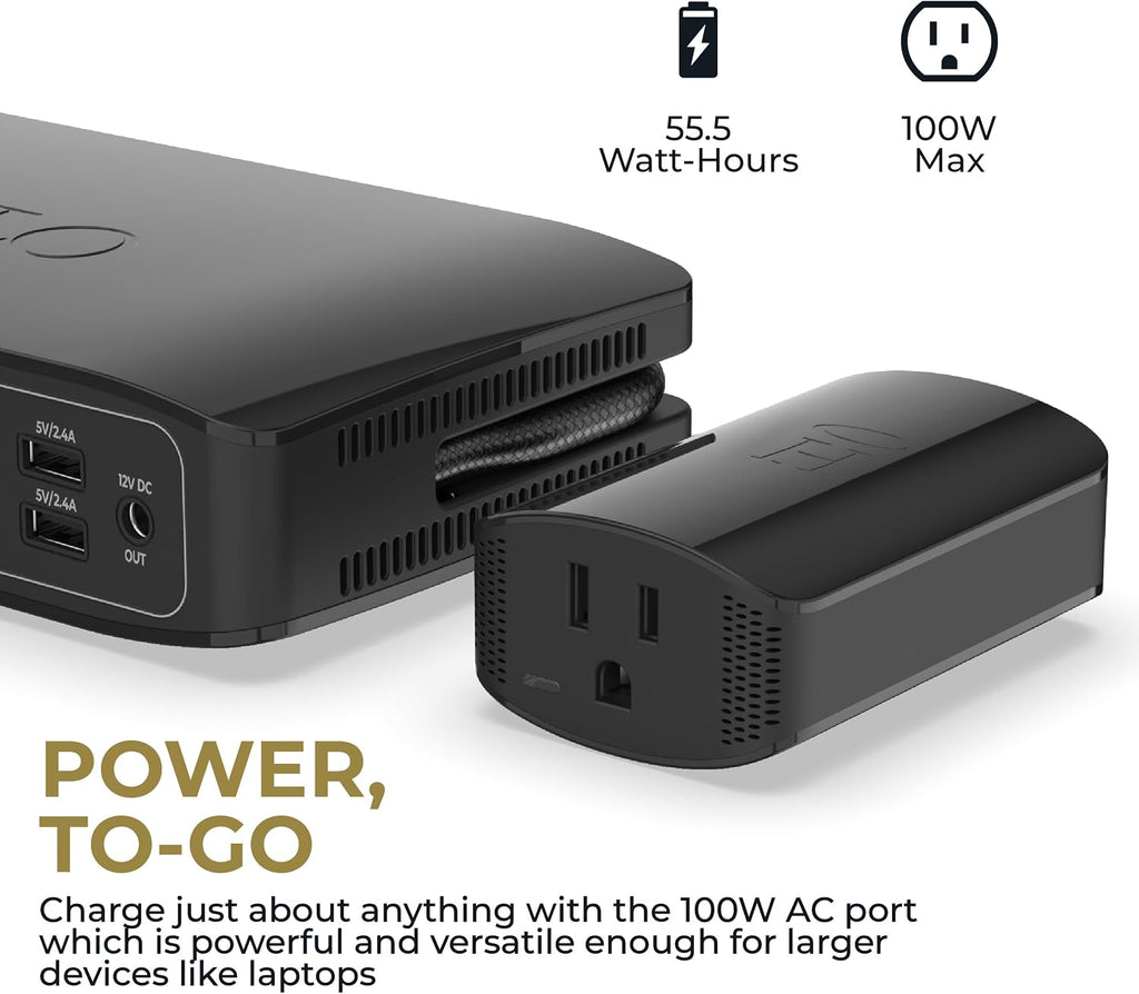 HALO Bolt Air+ AC 55500 Portable Car Battery Jump Starter | 100 PSI Air Compressor, 55.5Wh USB Power Bank with AC Outlet, Emergency Floodlight & Charger, Jump Cars SUVs & Trucks, Inflate Tires — Black
