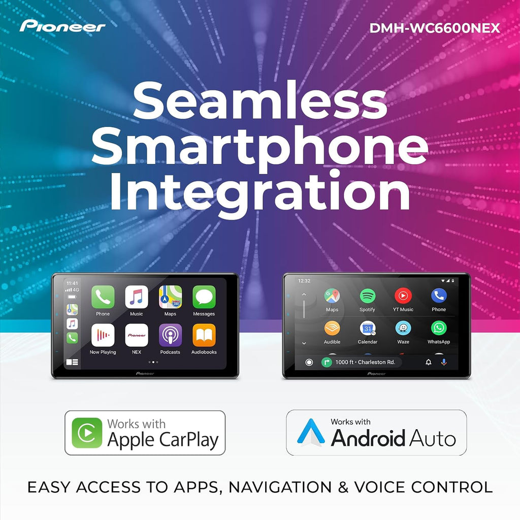 Pioneer DMH-WC6600NEX 9' Capacitive Touchscreen, Modular Chassis – Wireless & Wired Apple CarPlay & Android Auto, Amazon Alexa, Bluetooth, HD Radio, FLAC, Backup Camera, Hi-Volt RCA