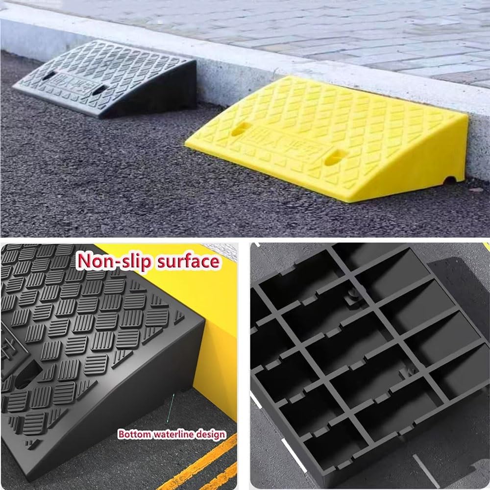 Rubber Curb Ramps, Non-Slip Doorway Threshold Ramp for Wheelchair Ramp(Black,H 5cm/2')