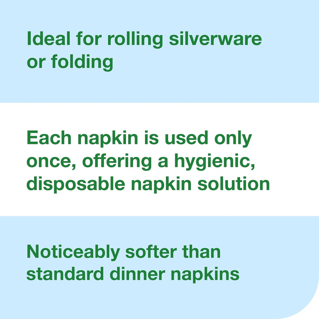 Tork LinStyle Disposable Linen-Feel Dinner Napkin White, Flat Pack, 16' x 15', 1 x 1000 Napkins, 716002