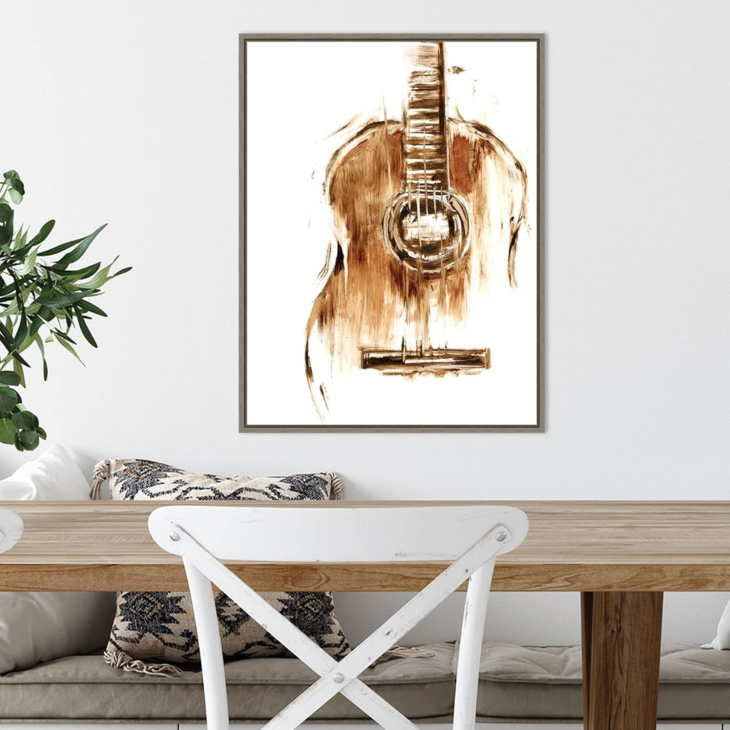 Amanti Art Framed Canvas Wall Art 24x18 Instrumental II by Ethan Harper, Framed Wall Art Canvas, Music Artwork, Country Rustic Decor, Medium Poster Painting for Living Room, Bedroom, Bathroom,