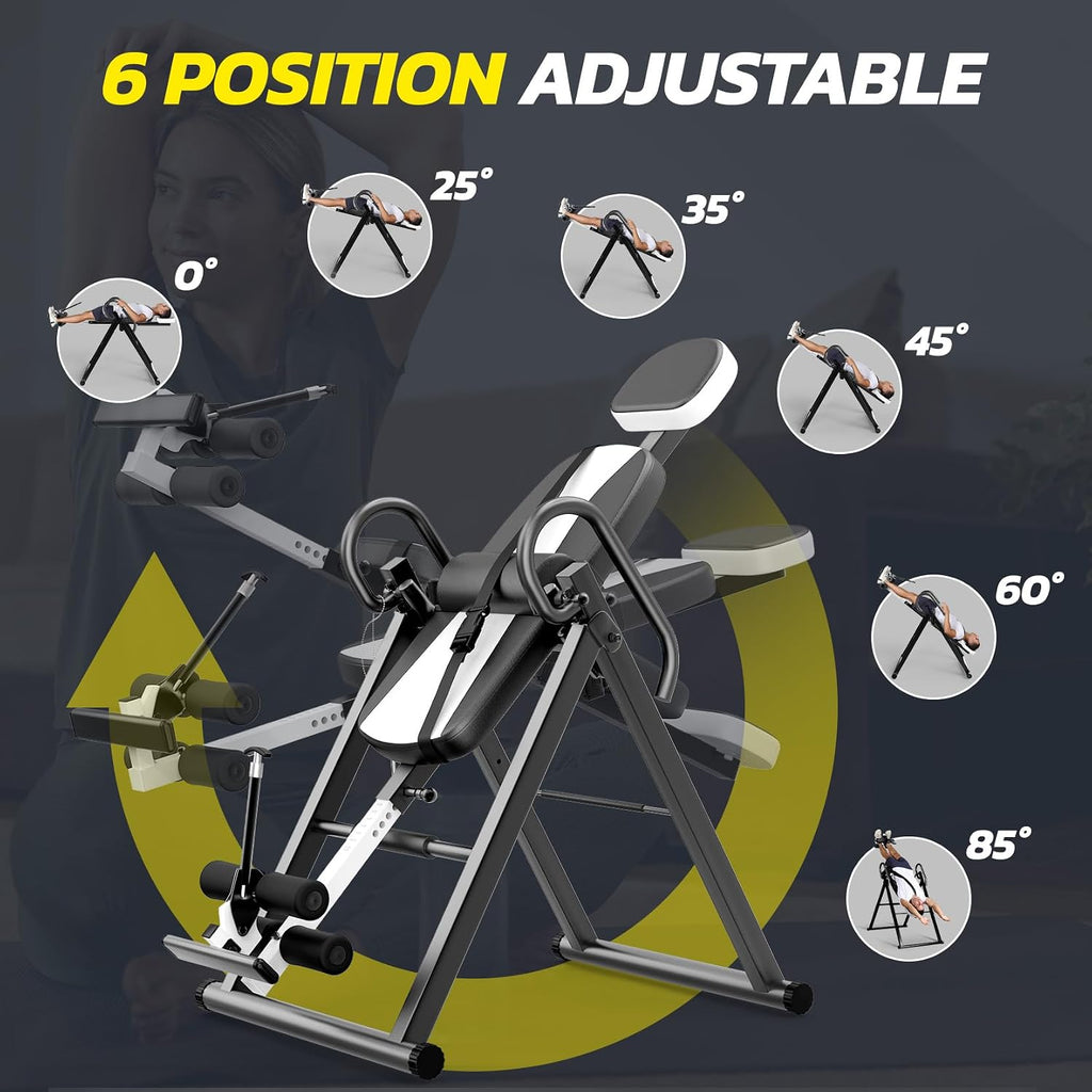 YOLEO Gravity Inversion Table for Back Pain Relief 2026 New Inversion Table w/Lumbar Support Easy to Assemble Back Stretcher Machine 300 lbs