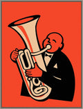 Amanti Art Framed Canvas Wall Art 30x23 The Tuba by Mark Rogan, Framed Wall Art Canvas, Music Artwork, Country Rustic Decor, Large Poster Painting for Living Room, Bedroom, Bathroom, Kitchen, Office