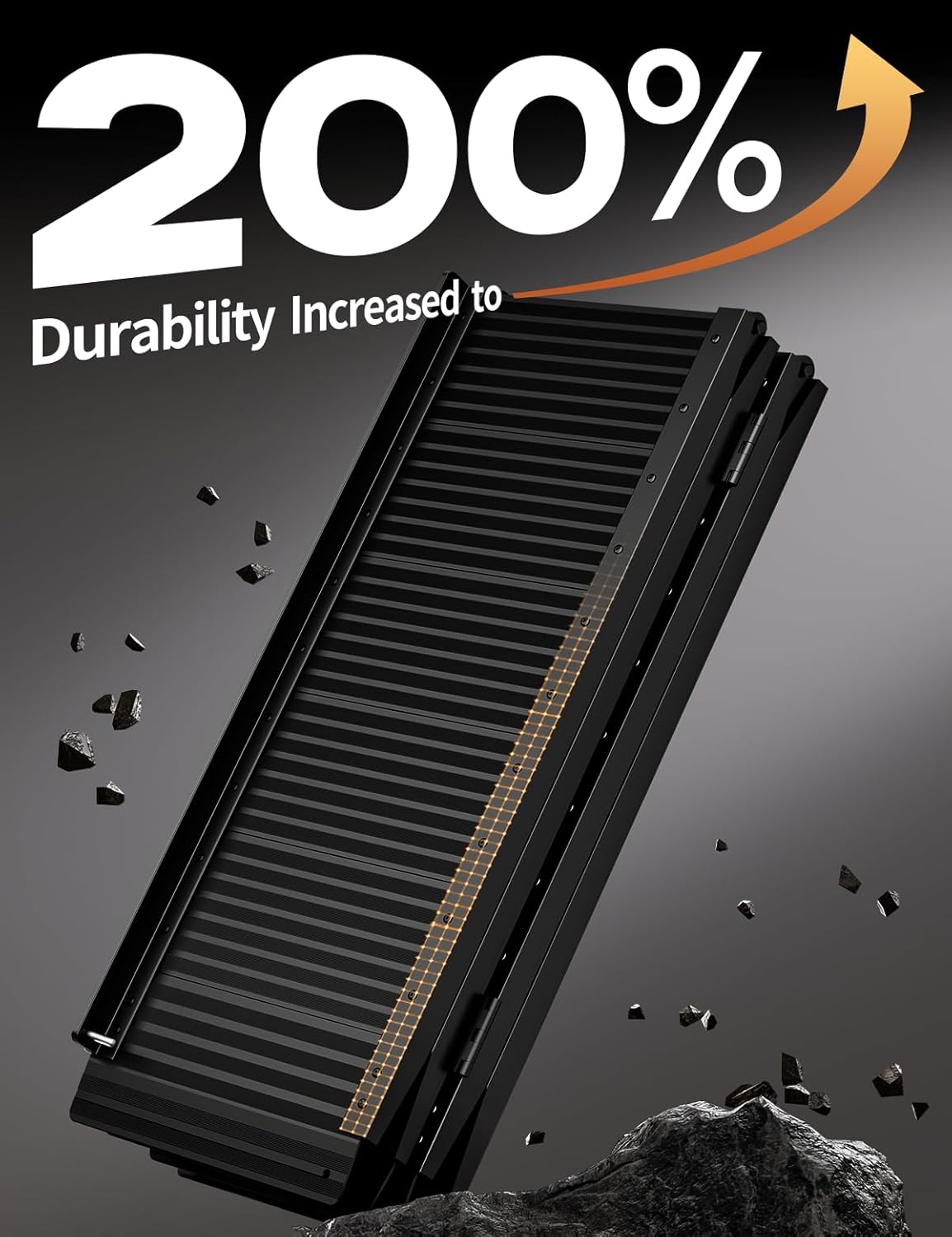 Black Aluminum Ramp 6FT with Sopport Legs, with Non-Slip Surface Wheelchair Ramp, Folding Portable Wheelchair Ramps for Home Steps,Scooter Ramp for Car, Stairs, Doorways, 800 LBS Weight Capacity