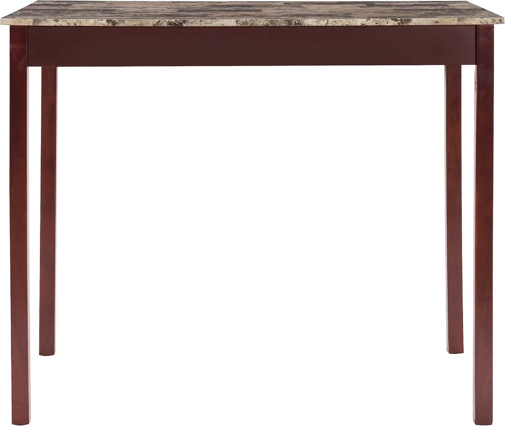 Linon Brown 3-Piece Table Faux Marble Tavern Set, 42' w x 22.25' d x 36' h