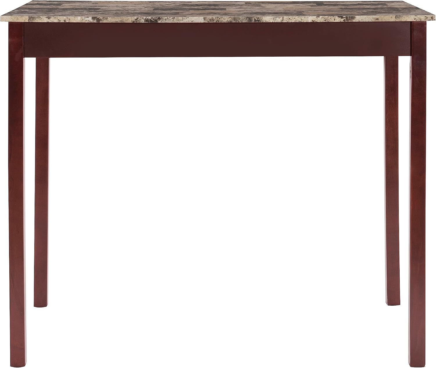 Linon Brown 3-Piece Table Faux Marble Tavern Set, 42' w x 22.25' d x 36' h