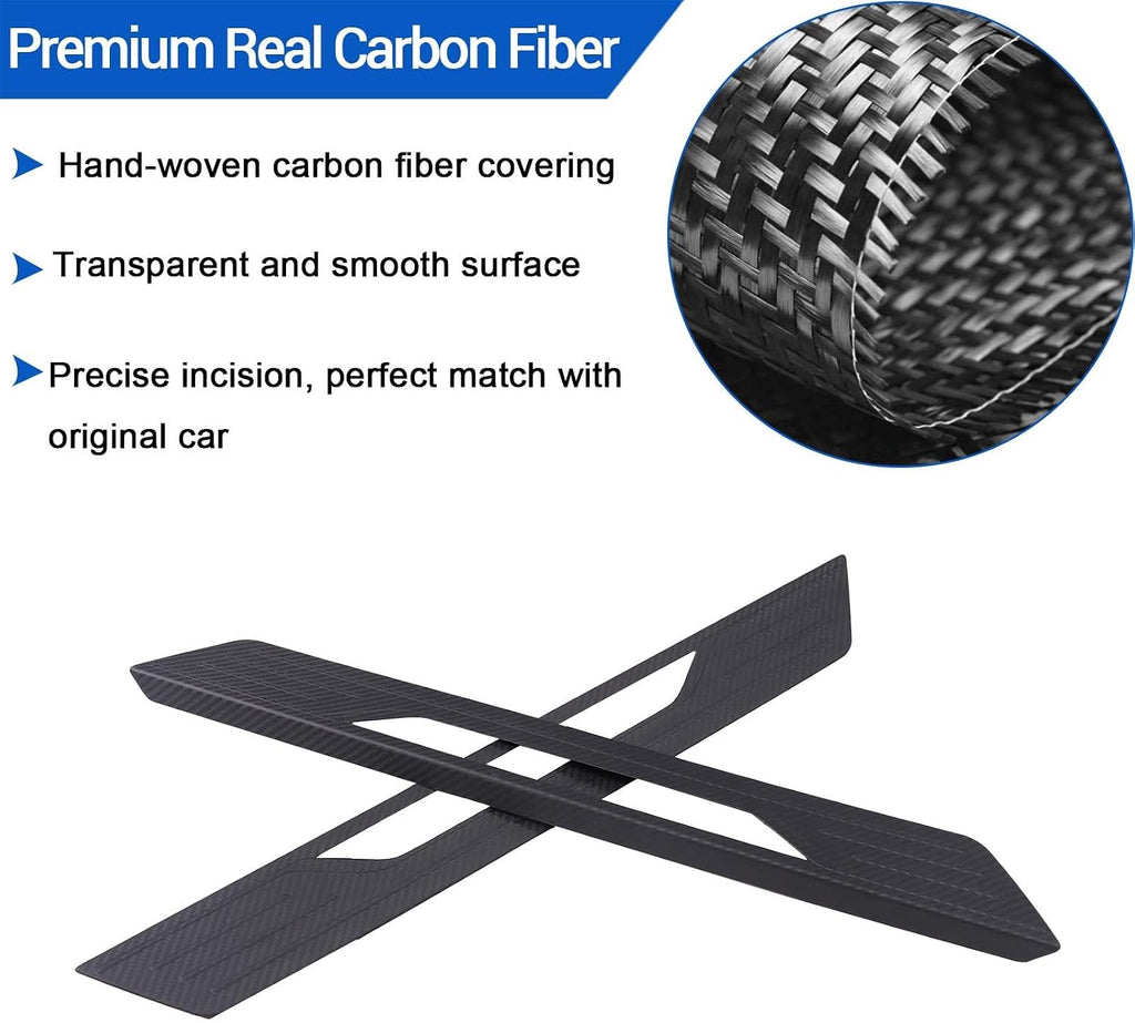 Real Carbon Fiber Door Sill Protectors Compatible with Chevrolet Corvette C8 2020-2026, Door Sill Guard Trim Cover, Threshold Strip Door Entry Guard Decorative Strip 2Pcs (Matte Black)