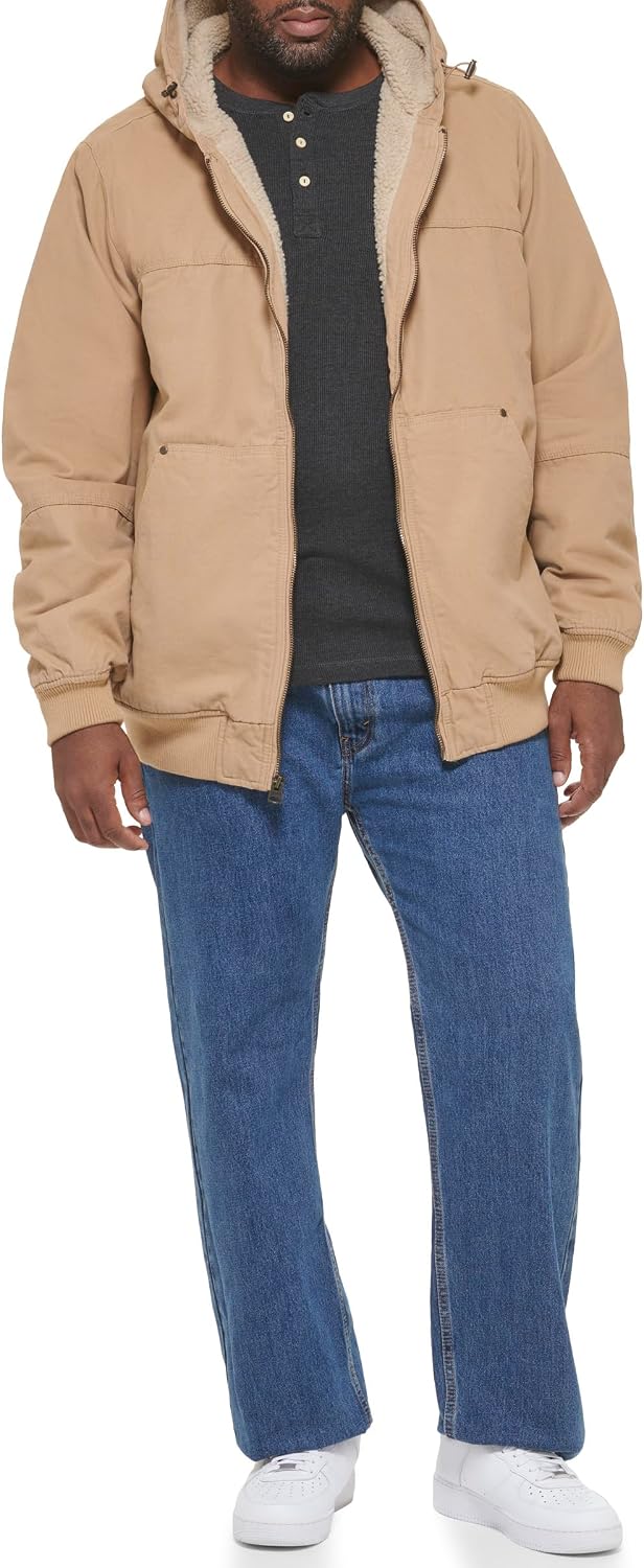 Levi's Men's Workwear Cotton Canvas Hooded Bomber Jacket