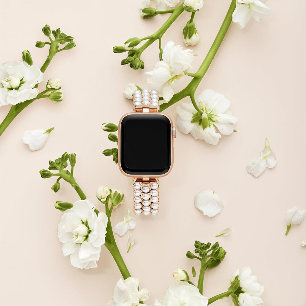 kate spade new york Designer Interchangeable Stainless Steel Band Compatible with Your 38/40/41mm Apple Watch Series 9/8/7/6/5/4/3/2/1/SE