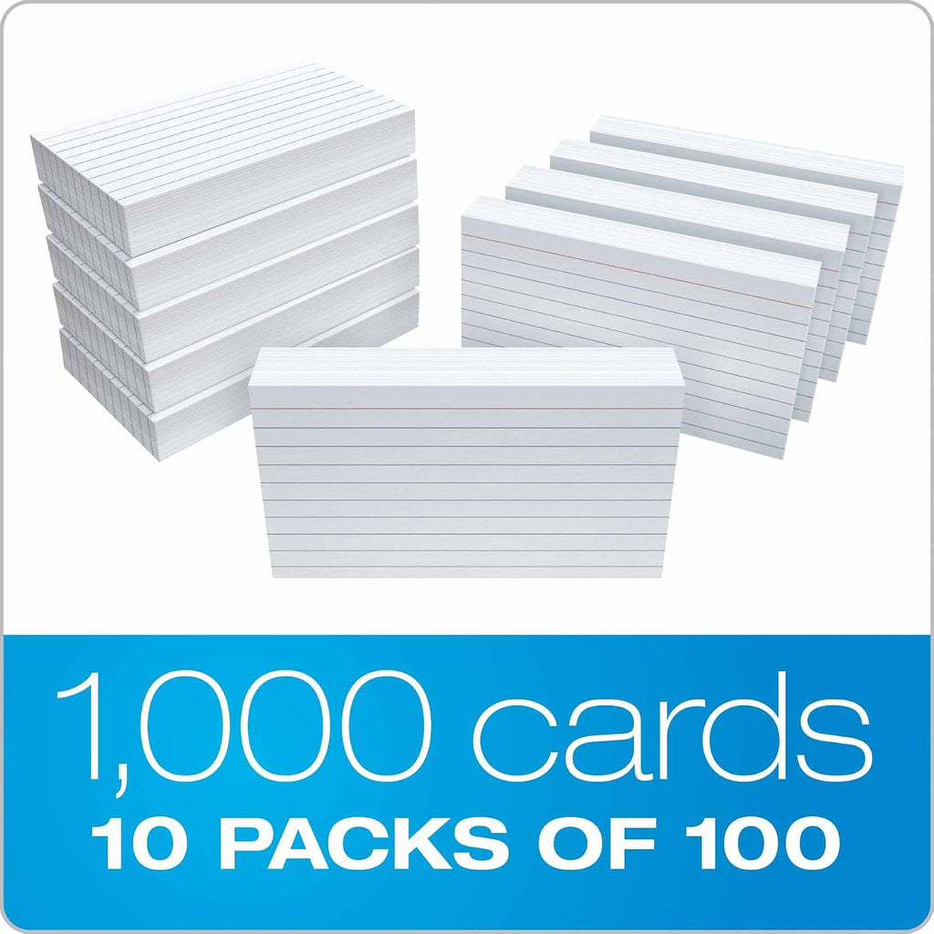 Oxford Ruled Index Cards, 3' x 5', White, 1,000 Cards (31) (Pack of 10)